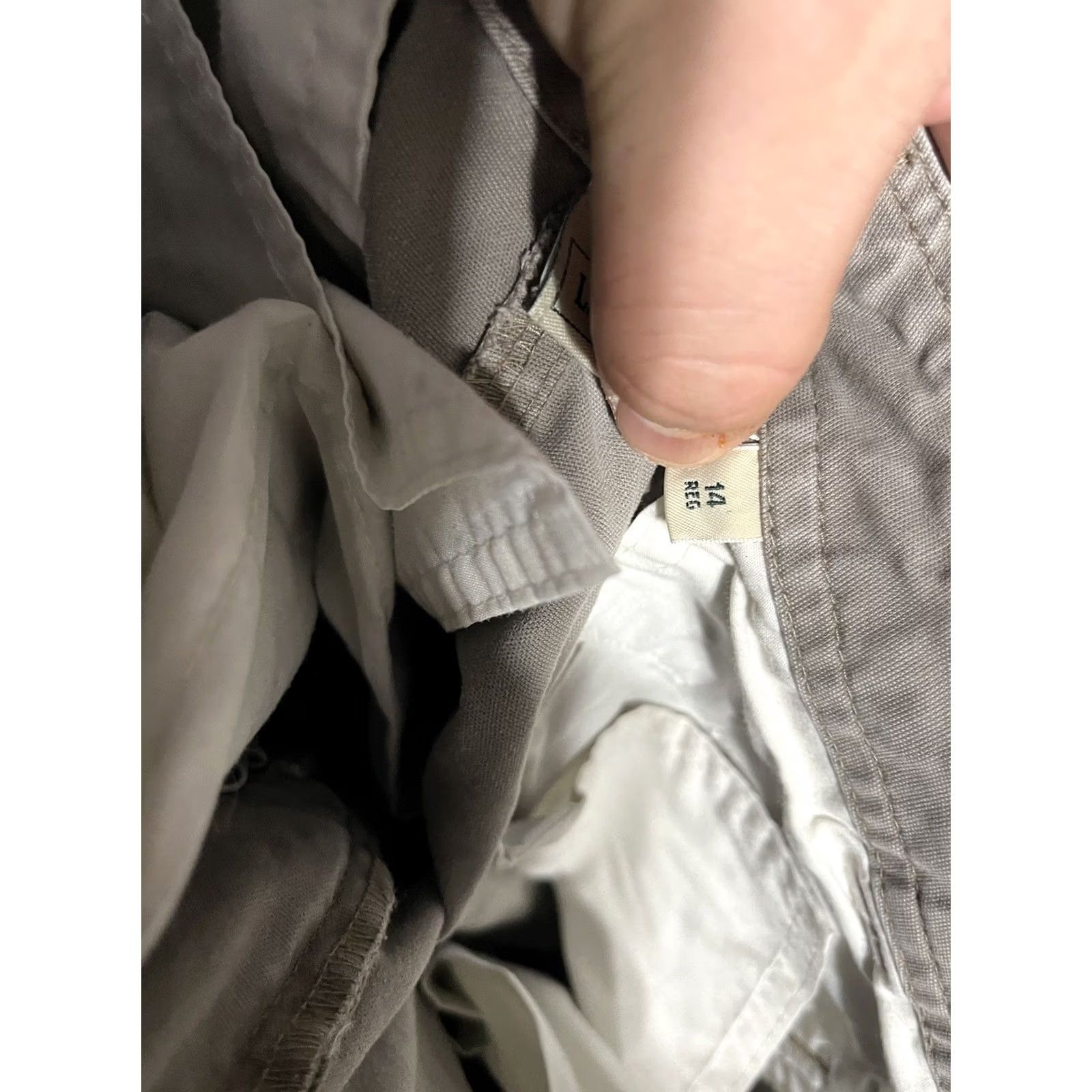 Vintage L.L. Bean Shorts Women 14 Regular Gray Ash Sandwashed Stretch Canvas Shorts Size 36" / US 14 / IT 50 - 6 Thumbnail