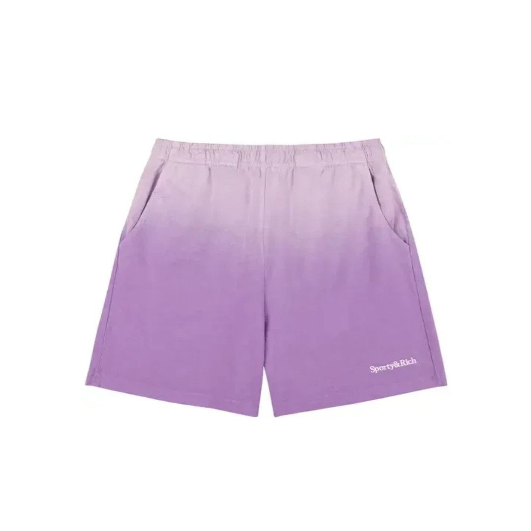 Sporty & Rich o1mle0525 Serif Logo Embroidered Gym Shorts in Purple Size 26" / US 2 / IT 38 - 1 Thumbnail