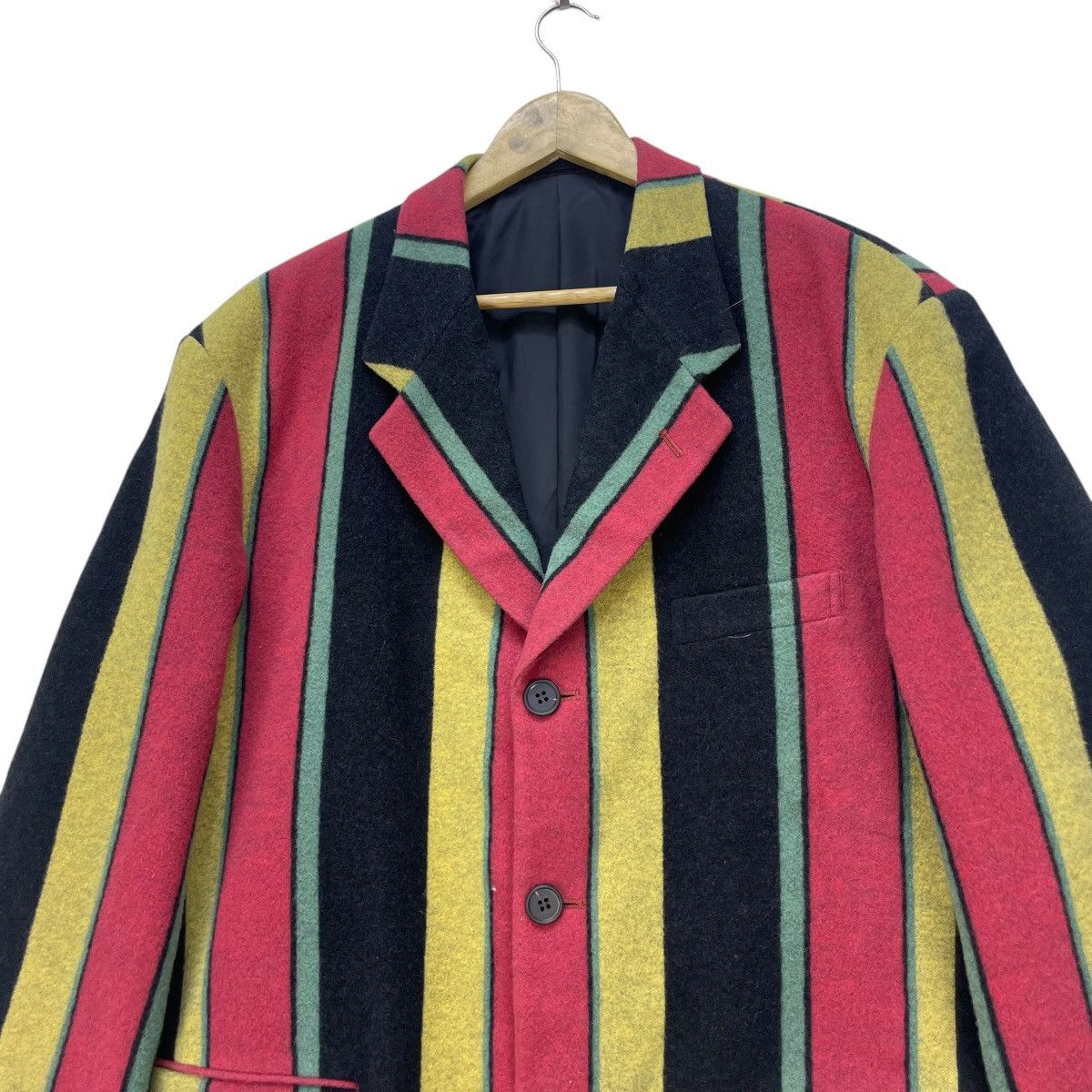 Designer × Issey Miyake × Japanese Brand 💥Vintage Japanese Brand Grass Men Colourful Stripe Down Size US L / EU 52-54 / 3 - 4 Thumbnail