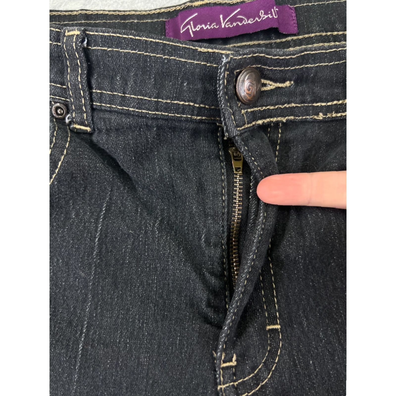 Gloria Vanderbilt Gloria Vanderbilt Shorts Womens 14 Black Cutoff Denim Jean Cotton Blend 32x13 Size 36" / US 14 / IT 50 - 6 Thumbnail