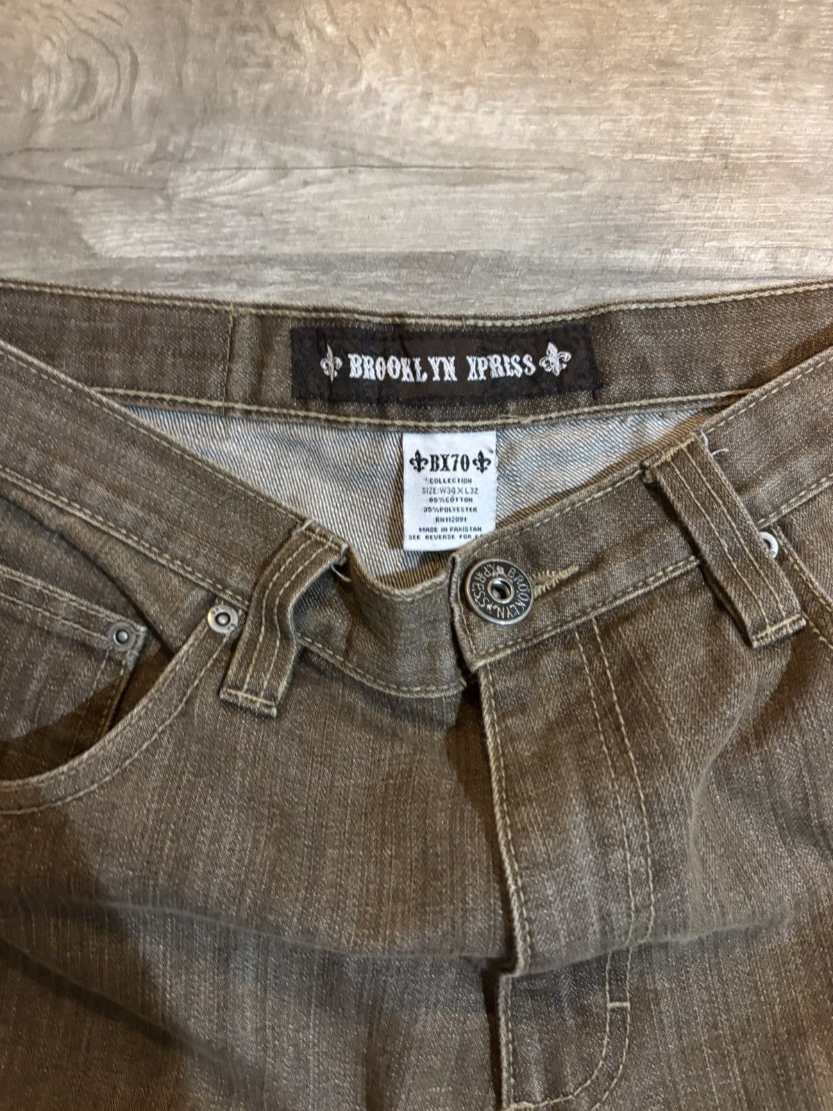 Brooklyn Xpress Y2K Brooklyn Express straight leg khaki denim Size US 34 / EU 50 - 2 Thumbnail