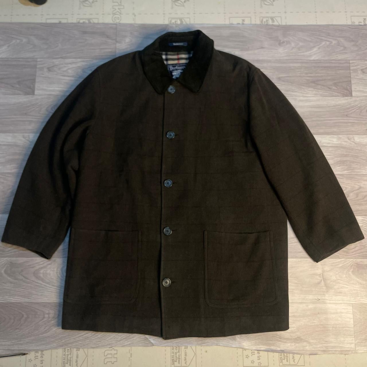 Burberry VINTAGE Burberry coat nova check virgin wool green olive Size US L / EU 52-54 / 3 - 2 Thumbnail