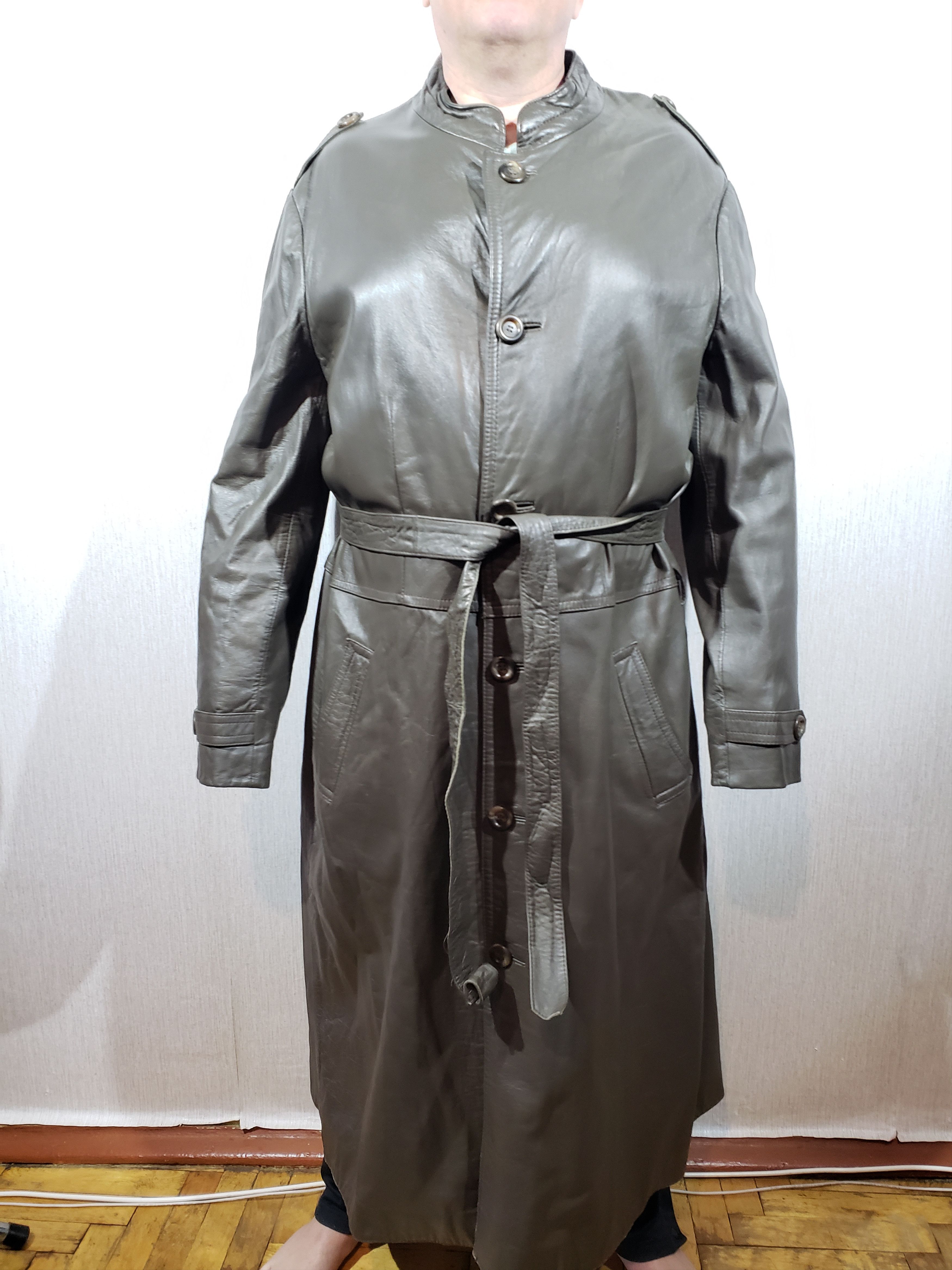 Other Brown reliable coat made of genuine leather. Size US XXL / EU 58 / 5 - 2 Thumbnail