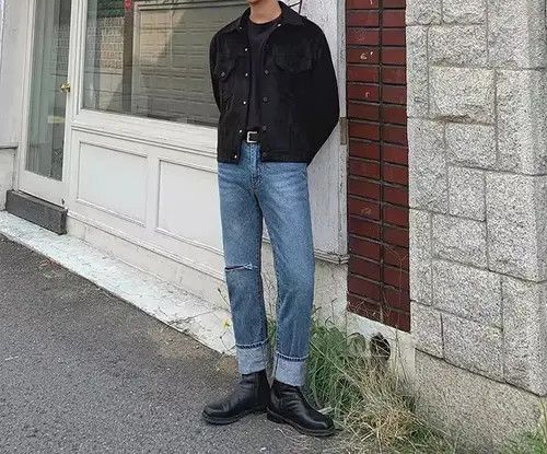 Jean Skinny Blue Distressed Denim Jeans, Ripped Jeans Size US 32 / EU 48 - 4 Thumbnail