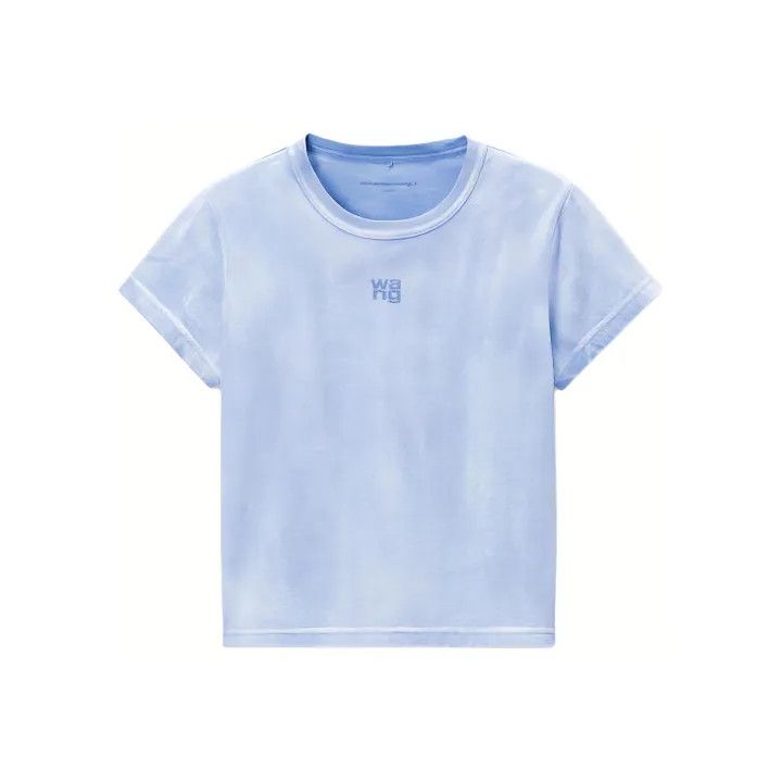 Alexander Wang Alexander Wang Blue Cotton Logo T-Shirt for Women 0079 Size S / US 4 / IT 40 - 1 Thumbnail