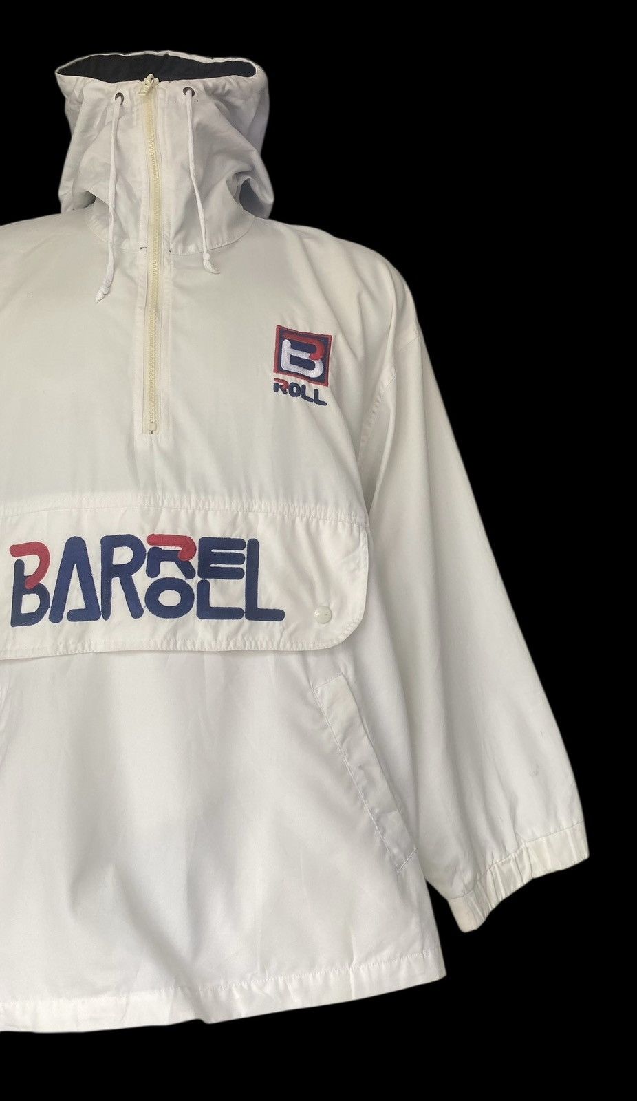 Japanese Brand Vintage BARREL ROLL Hoodie Anorak Cotton White Size US M / EU 48-50 / 2 - 2 Thumbnail