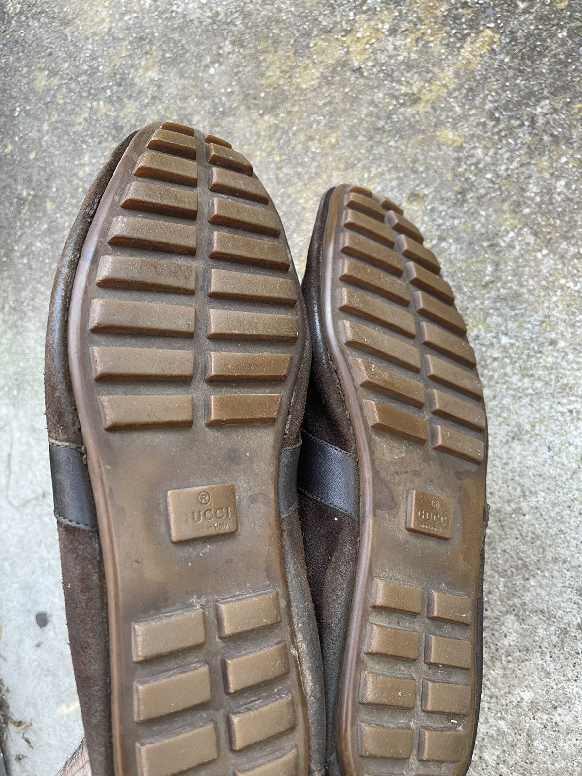 Gucci Gucci Moca Pelle Gomma Suede Horsebit Moc Driver Loafers Size US 10.5 / EU 43-44 - 4 Thumbnail