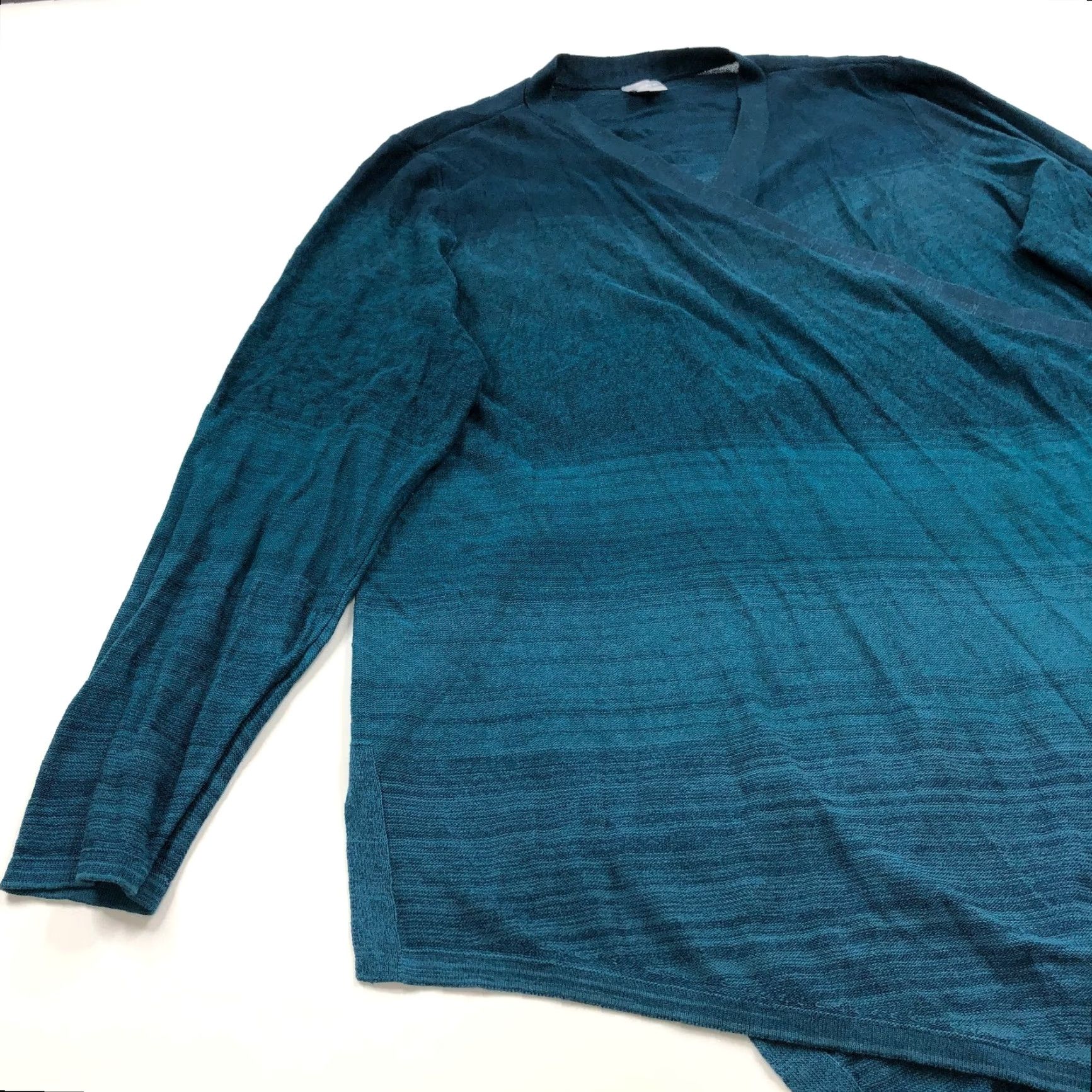 Vintage Chico's Cardigan Sweater 4 XXL Women's Cotton V-Neck Asymmetrical Blue Green Knit Striped Cardigan Casual Womens Size S / US 4 / IT 40 - 6 Thumbnail
