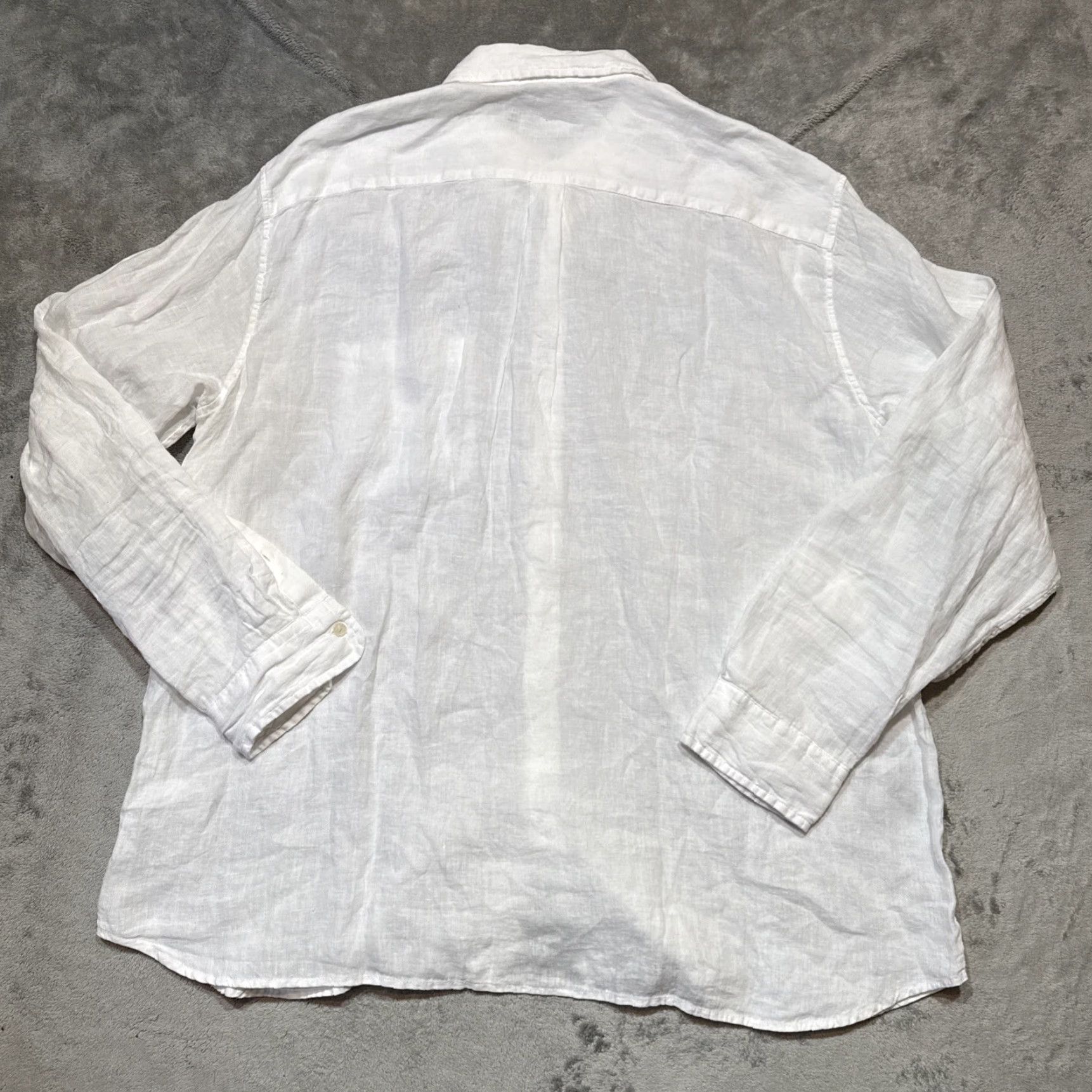 Vineyard Vines Vineyard Vines Shirt Mens XL White Surfside Solid Linen Beach Button-Down Long Sleeve Collared Beach Theme Casual Travel Regular. Size US XL / EU 56 / 4 - 7 Thumbnail