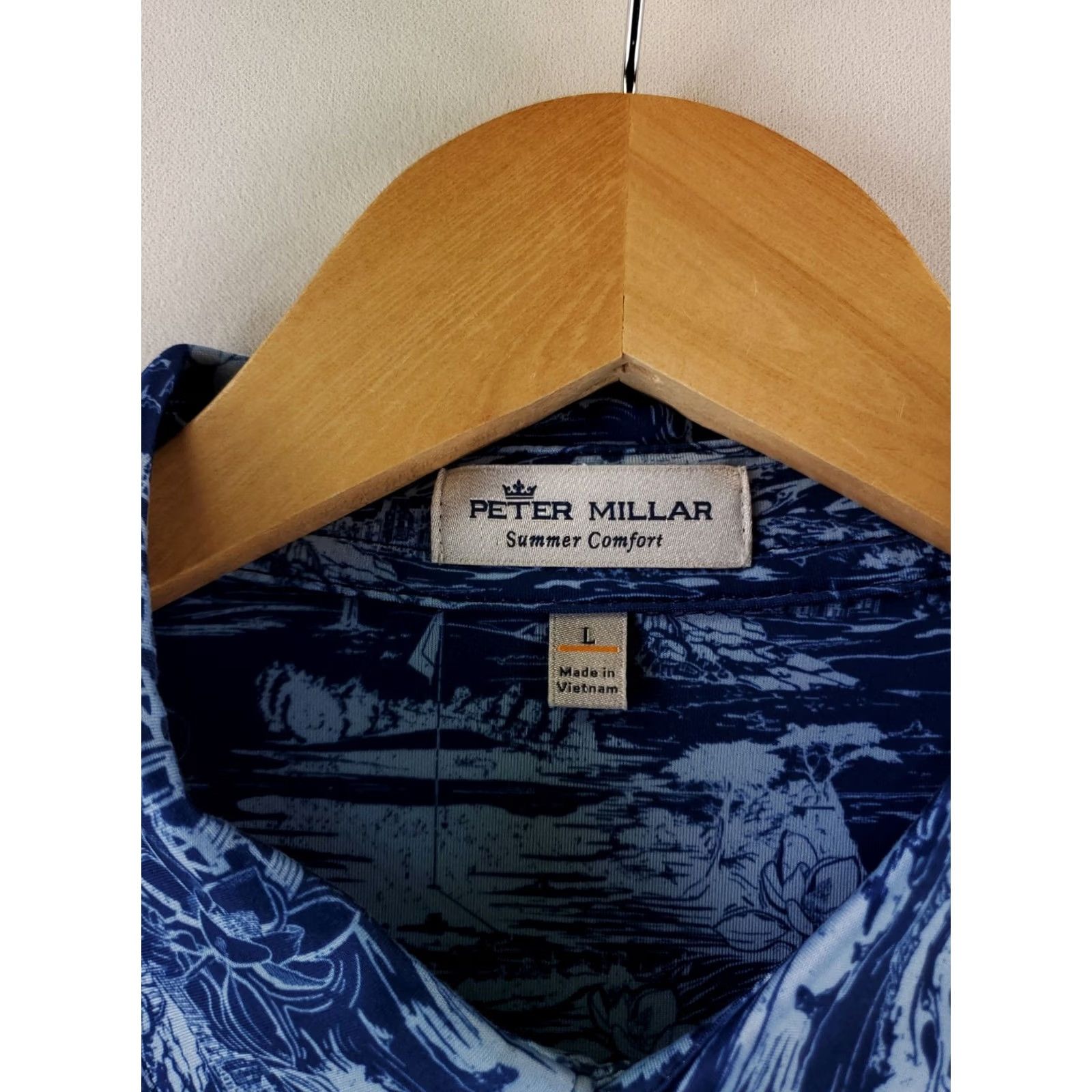 Peter Millar Peter Millar Shirt Polo Summer Comfort Camping AOP Blue Short Sleeve Mens L Size US L / EU 52-54 / 3 - 3 Thumbnail