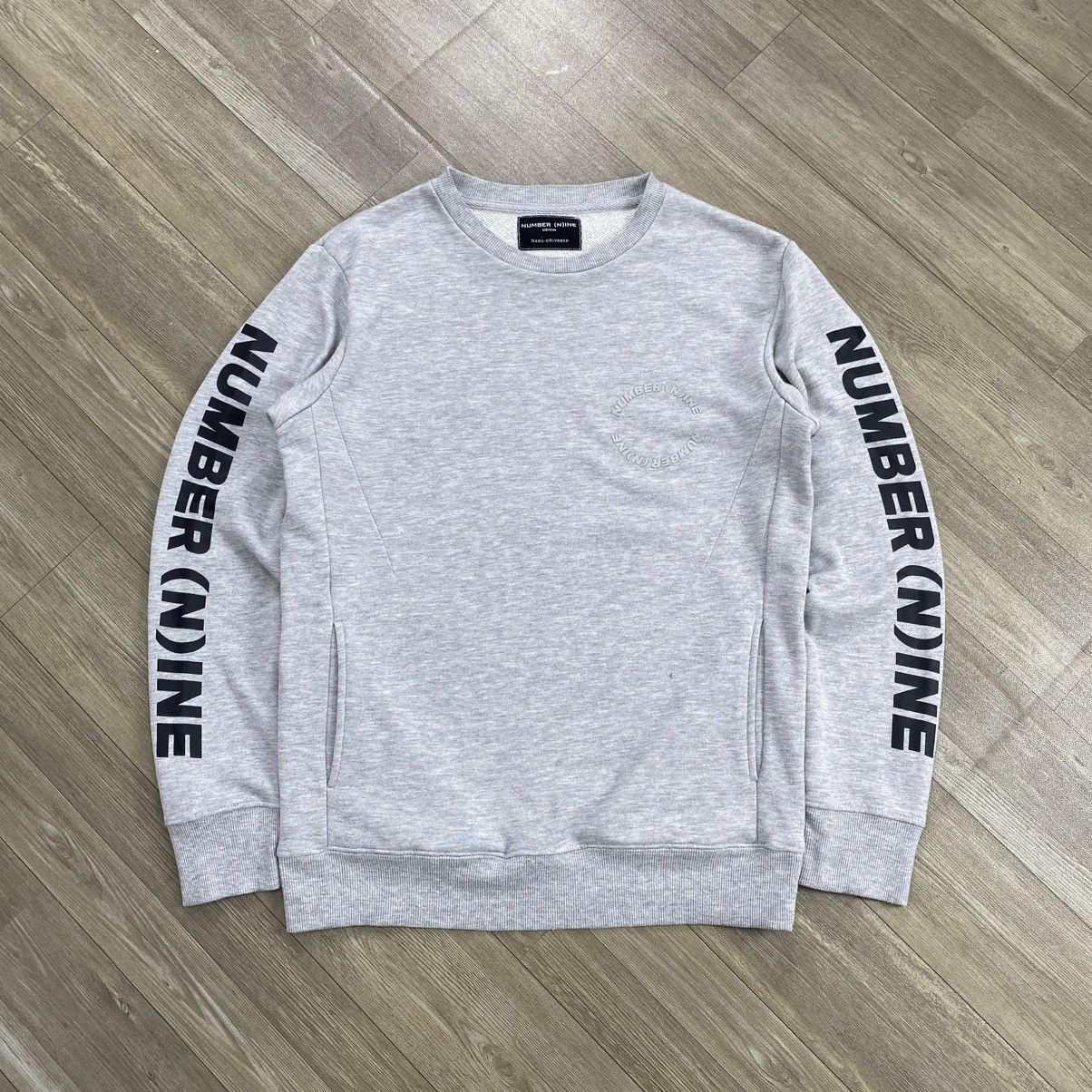 Number (N)ine 2000s Number (N)ine Spell Out Logo Pocket Sweatshirt Grey Size US M / EU 48-50 / 2 - 1 Thumbnail
