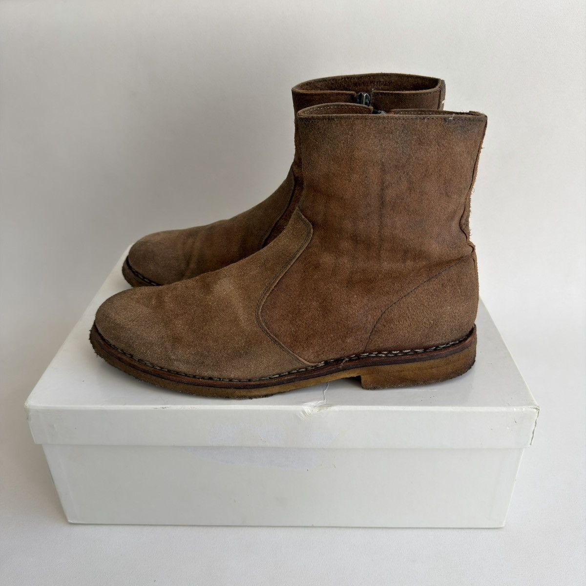Maison Margiela S/S 14 Distressed Suede Western Boots Size US 9 / EU 42 - 18 Thumbnail