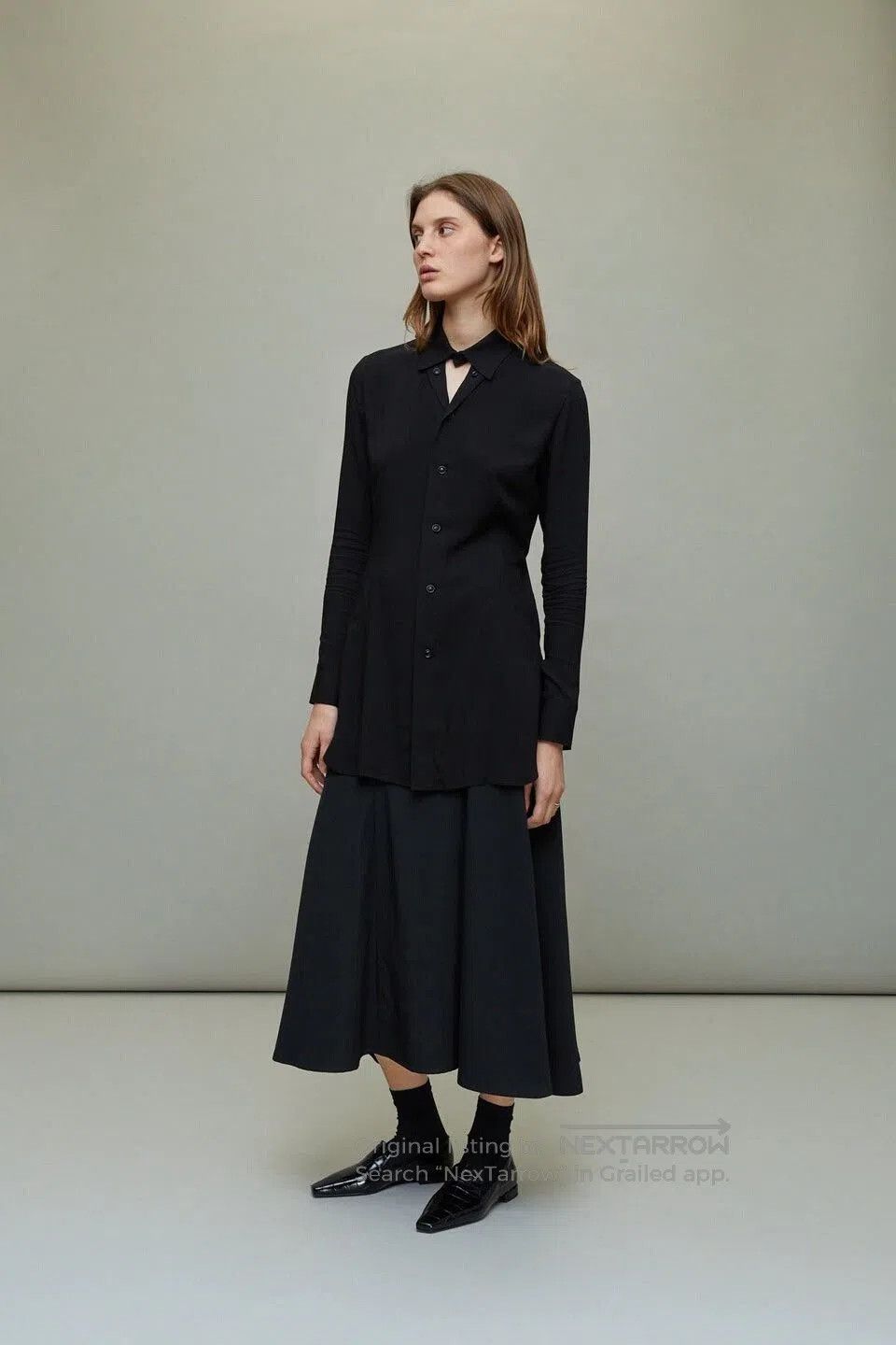 Yohji Yamamoto Yohji Yamamoto Black Long Sleeve Shirt. Size L / US 10 / IT 46 - 1 Thumbnail
