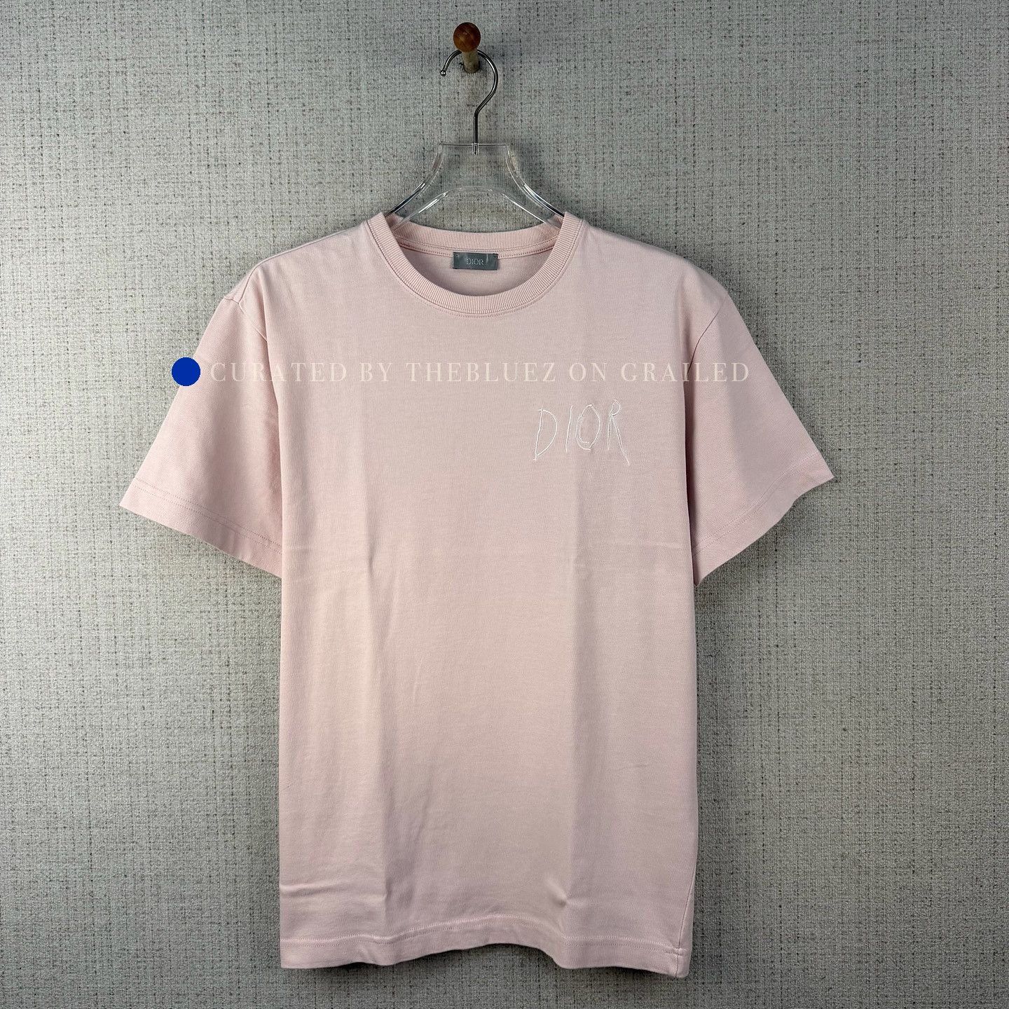Dior Embroidered Logo T-Shirt in Pink Size US L / EU 52-54 / 3 - 1 Thumbnail