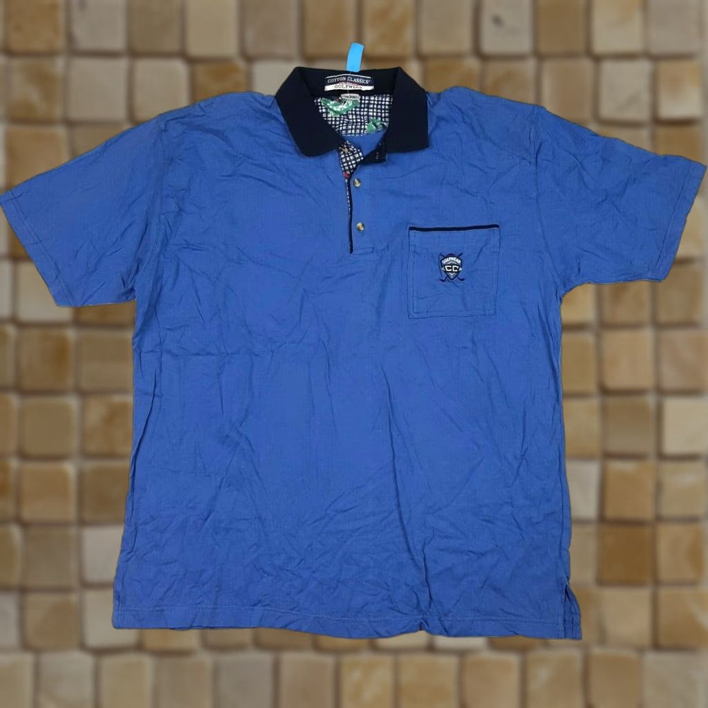 Vintage VINTAGE MunsingWear Polo Shirt Shirt Men Blue Size L Short Sleeve Casual Polo Shirt 90s Golf Preppy Retro Sports Size US L / EU 52-54 / 3 - 1 Thumbnail