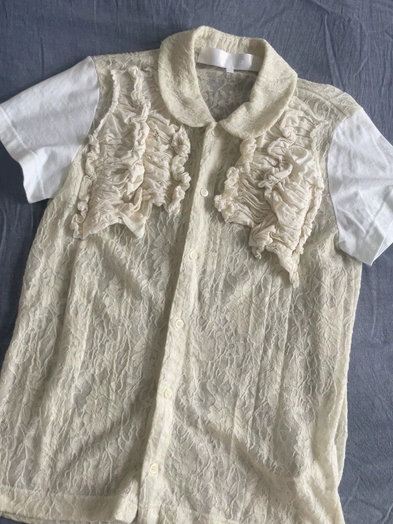 Comme des Garcons Comme Des Garcons Lace Patchwork Short Sleeve Top Size M / US 6-8 / IT 42-44 - 2 Thumbnail