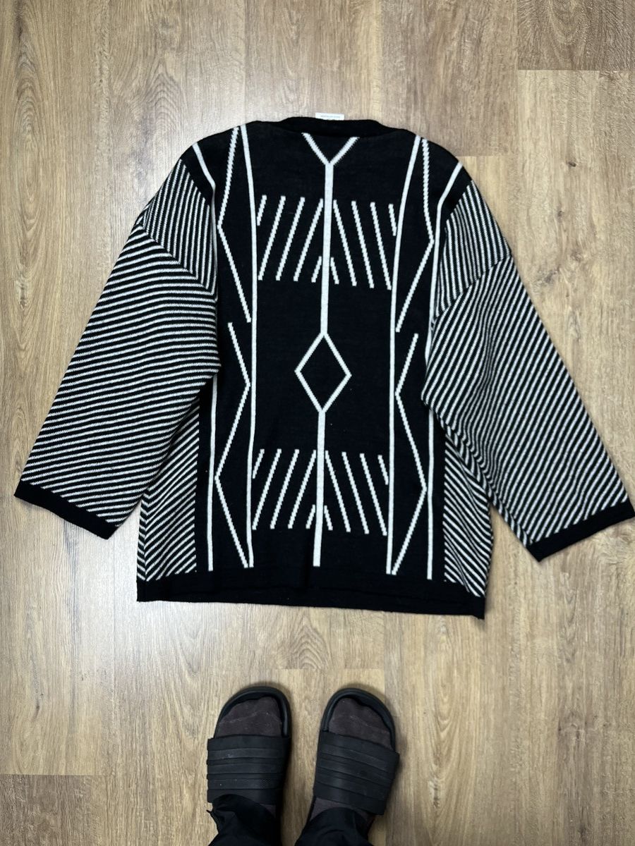 Japanese Brand × Vintage ➕ vintage avant garde cyber rave y2k striped sweater wool Size US M / EU 48-50 / 2 - 3 Thumbnail