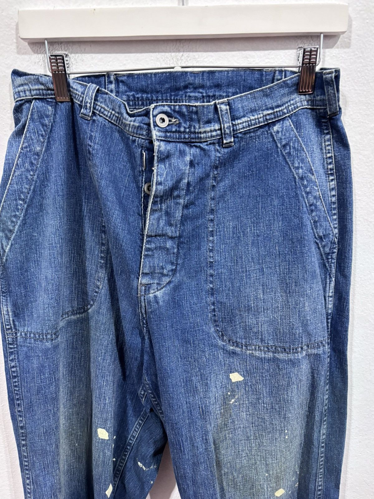 Maison Margiela Maison Margiela Paint Splatter Wide-Leg Jeans Size US 30 / EU 46 - 2 Thumbnail