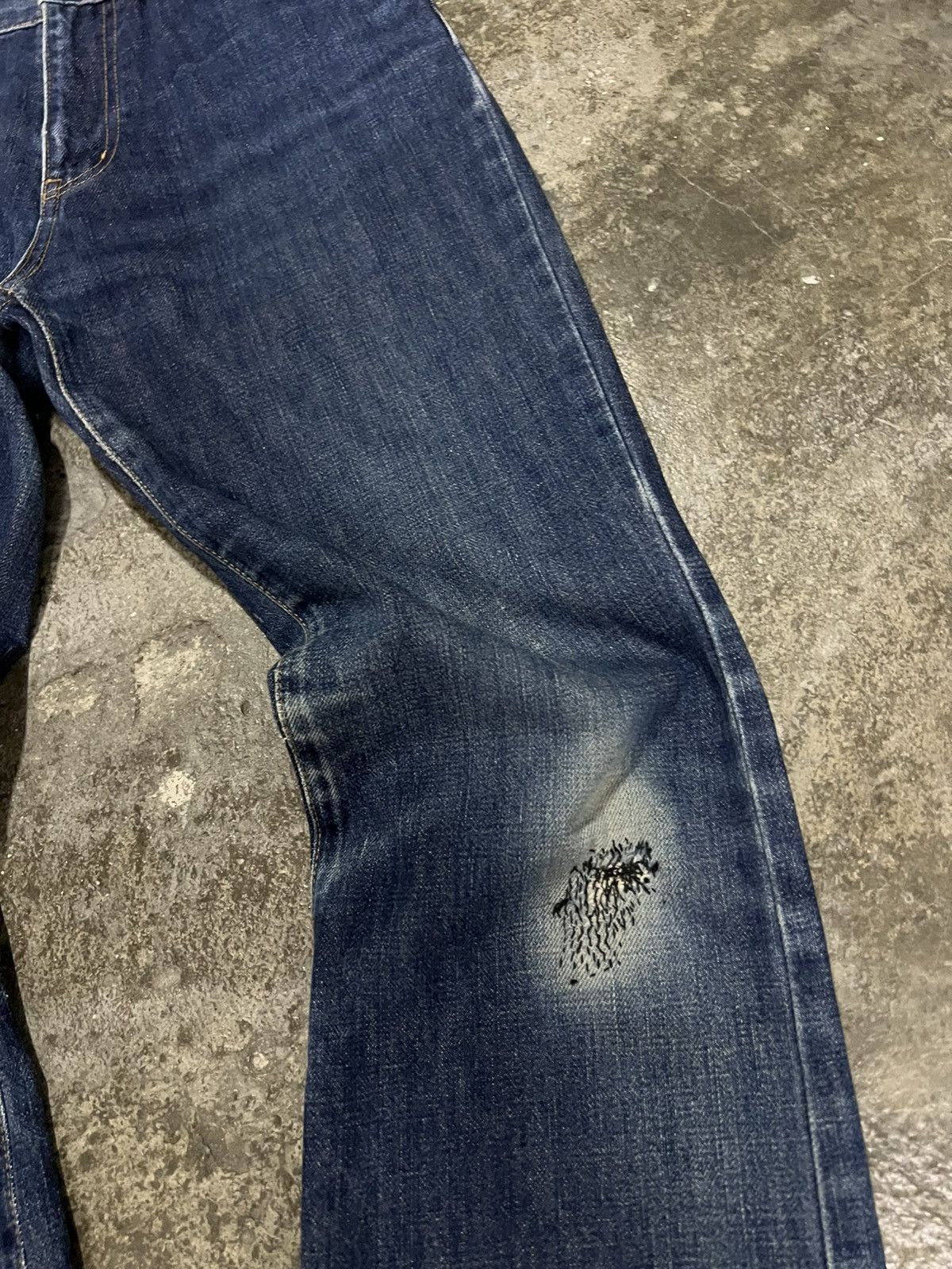 Japanese Brand 💥Flare💥Vintage 90’s Chevignon Distress Jean Size US 28 / EU 44 - 6 Thumbnail
