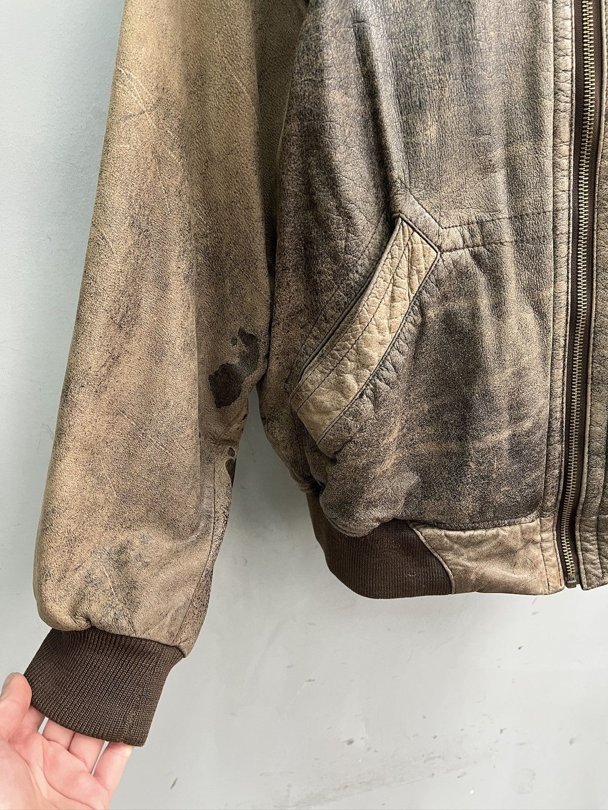 Schott Distressed Ma 1 leather bomber jacket balenciaga style Size US M / EU 48-50 / 2 - 5 Thumbnail