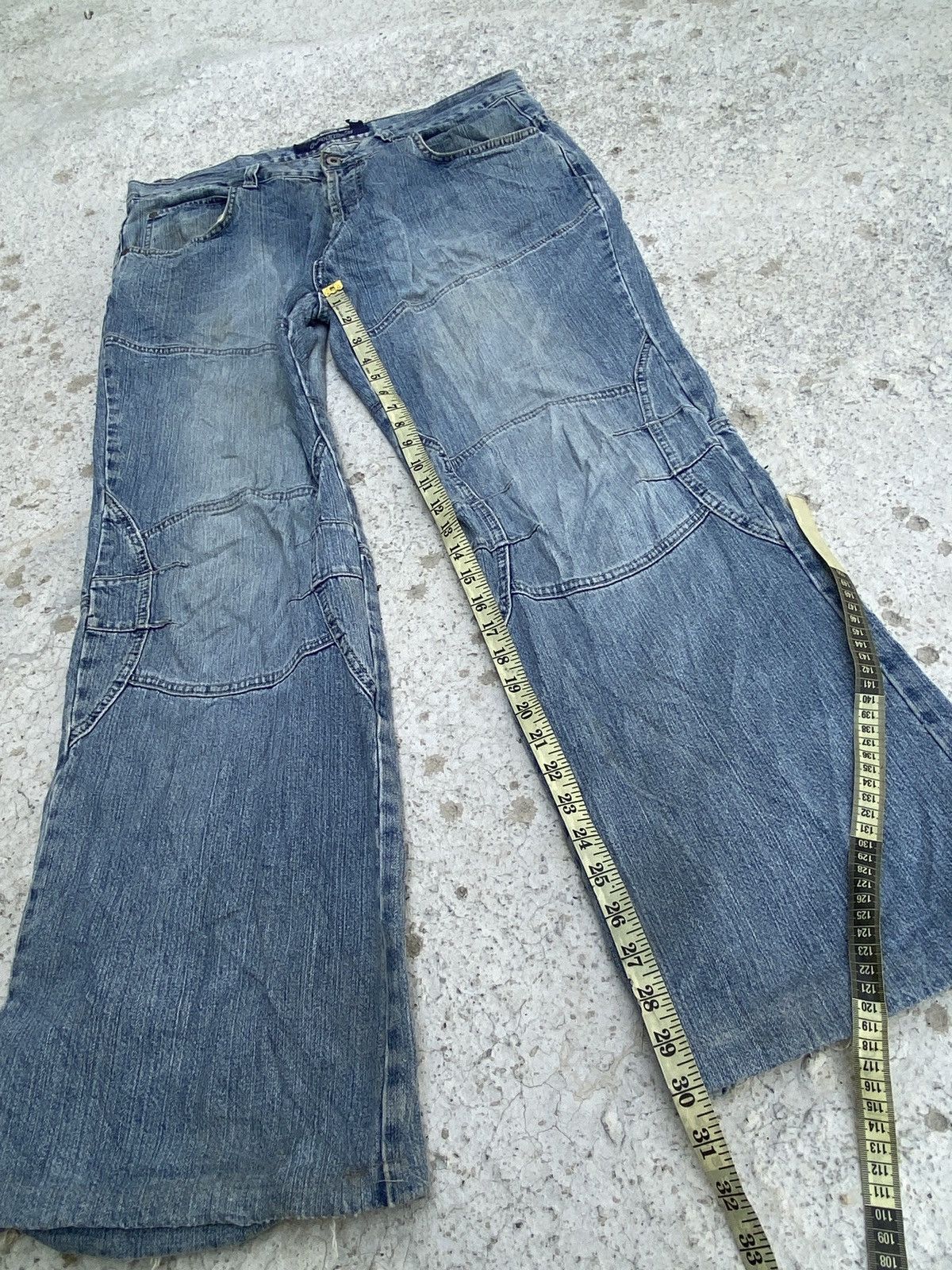 Hysteric Glamour × Japanese Brand × Vintage Flare Baggy Fishbone Denim Size US 37 - 9 Thumbnail