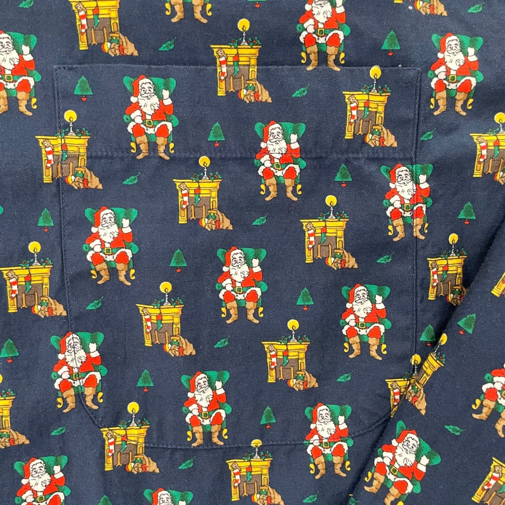 Vintage VINTAGE Maus & Hoffman Shirt Men Large Blue Santa Claus Print Button-Up Long Sleeve Holiday Georgia Pattern Fall Winter Spring Summer Size US L / EU 52-54 / 3 - 4 Thumbnail