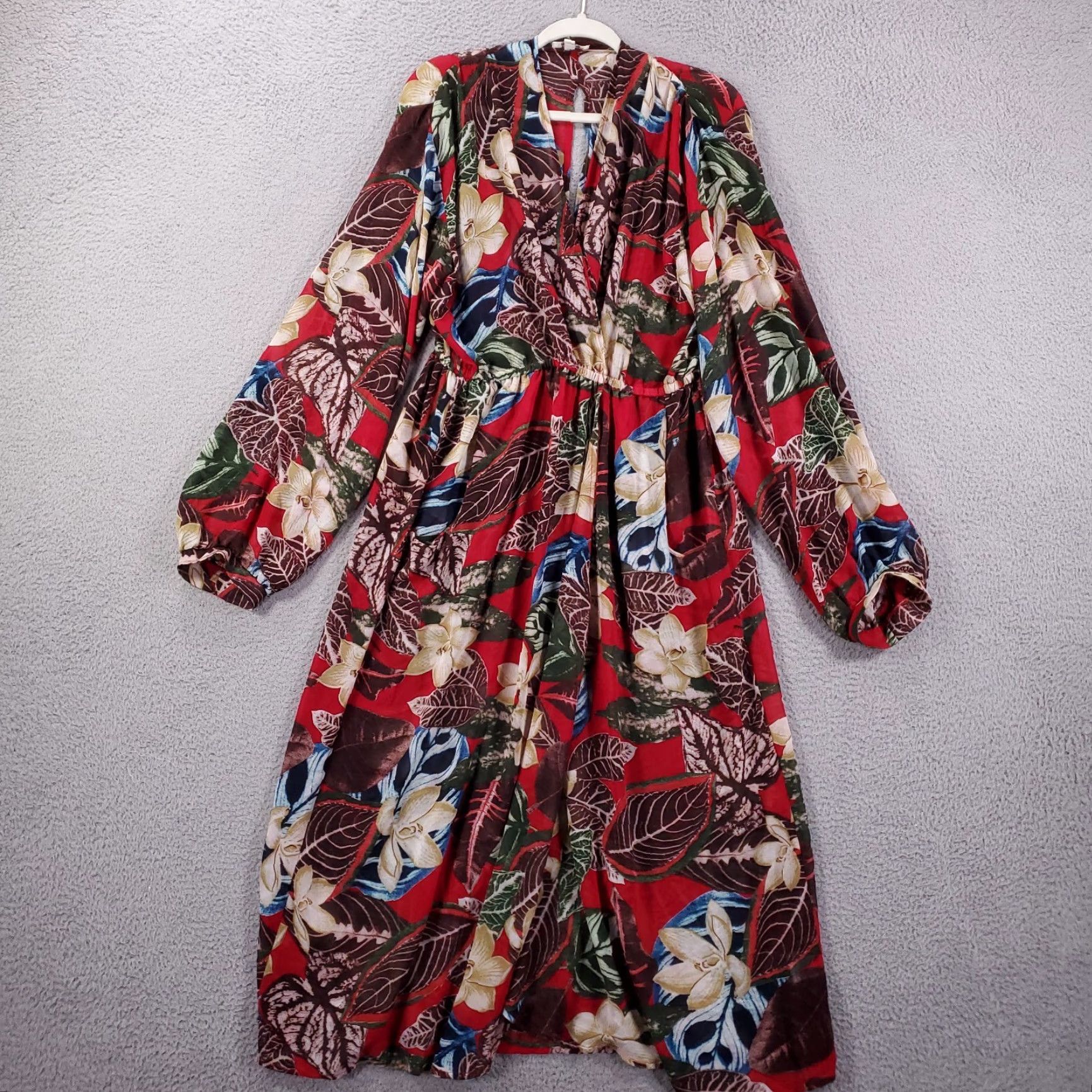 Vintage Umgee Dress Womens Large Floral Maxi Sheer Tropical Beach Cruise Size L / US 10 / IT 46 - 7 Thumbnail