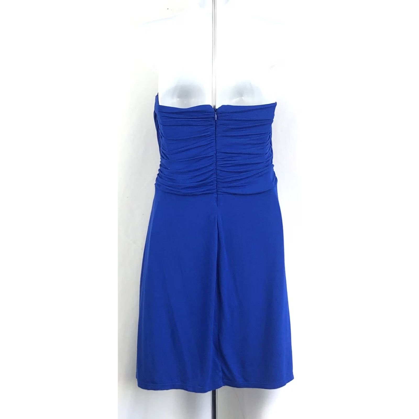 Express Vintage Sweetheart Dress L Blue Strapless Draped Ruched Y2K Glam Punk Shealth Size L / US 10 / IT 46 - 3 Thumbnail