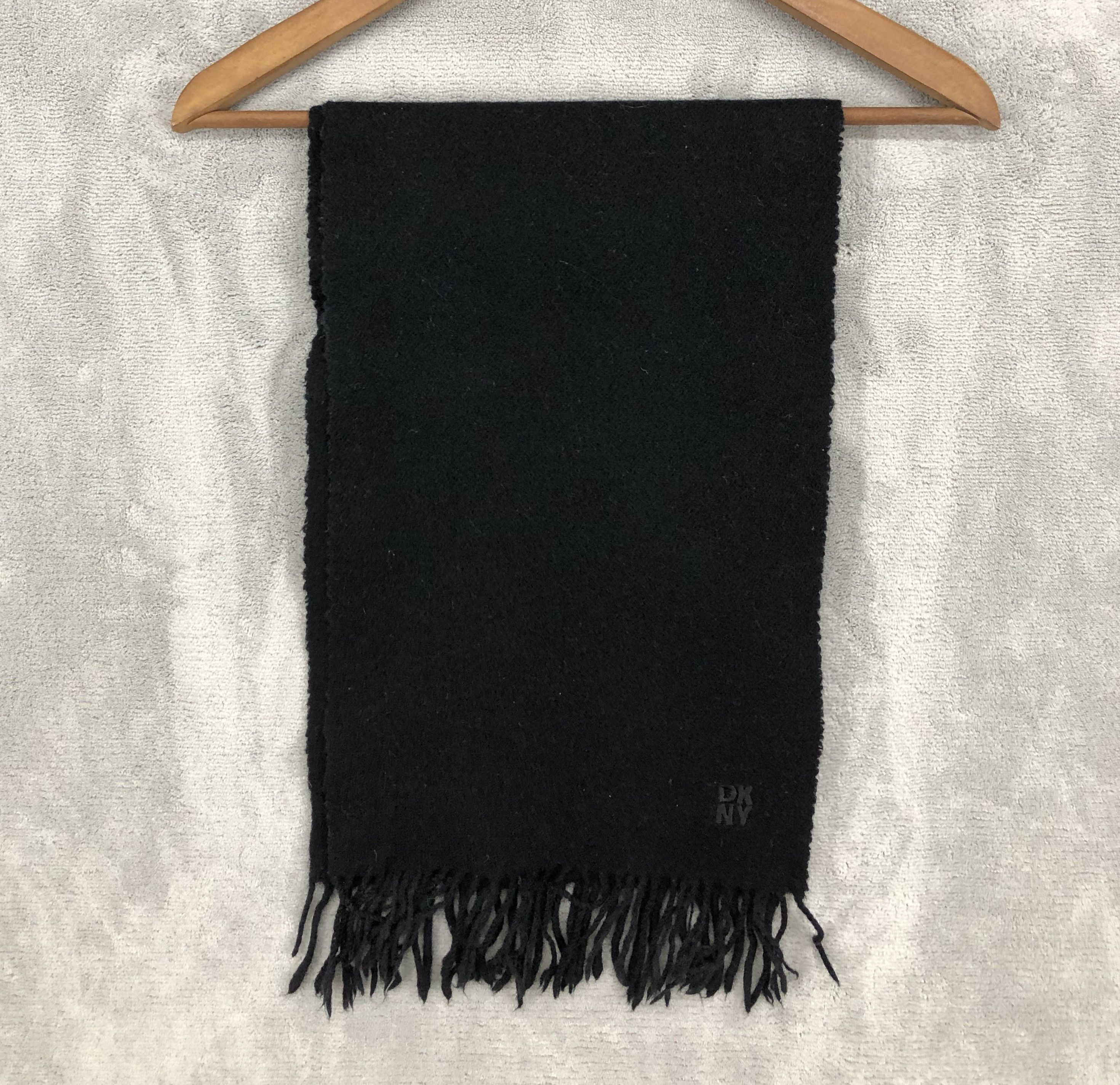Vintage Dkny Black Wool Scarf Muffler