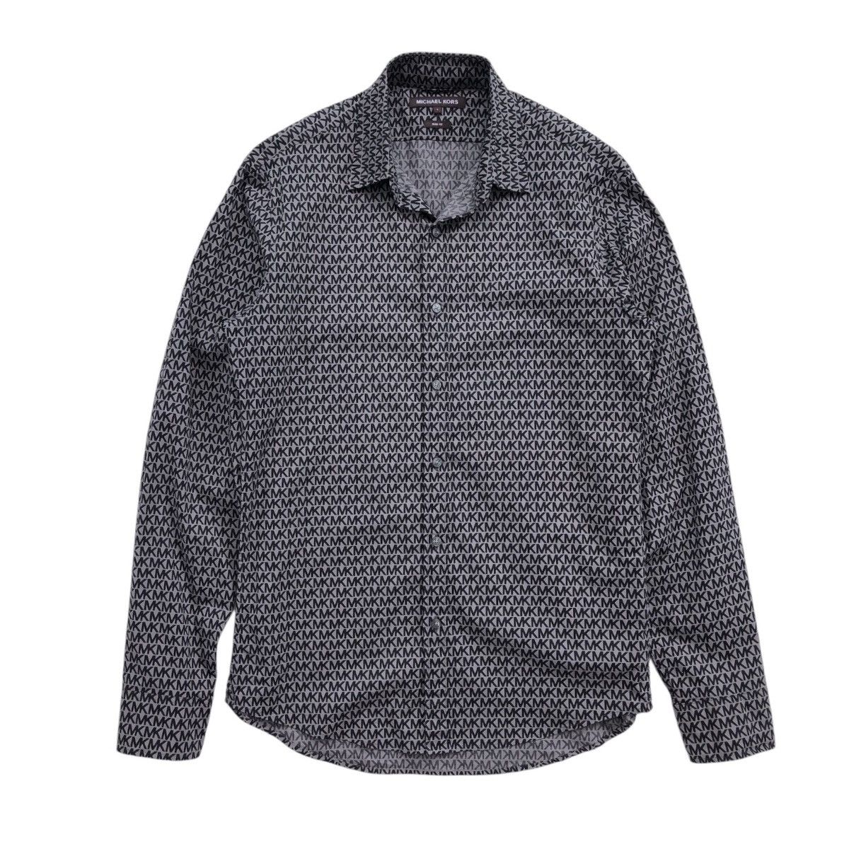 Michael Kors Michael Kors Slim Fit Logo Print Stretch Cotton Shirt Size US S / EU 44-46 / 1 - 3 Thumbnail