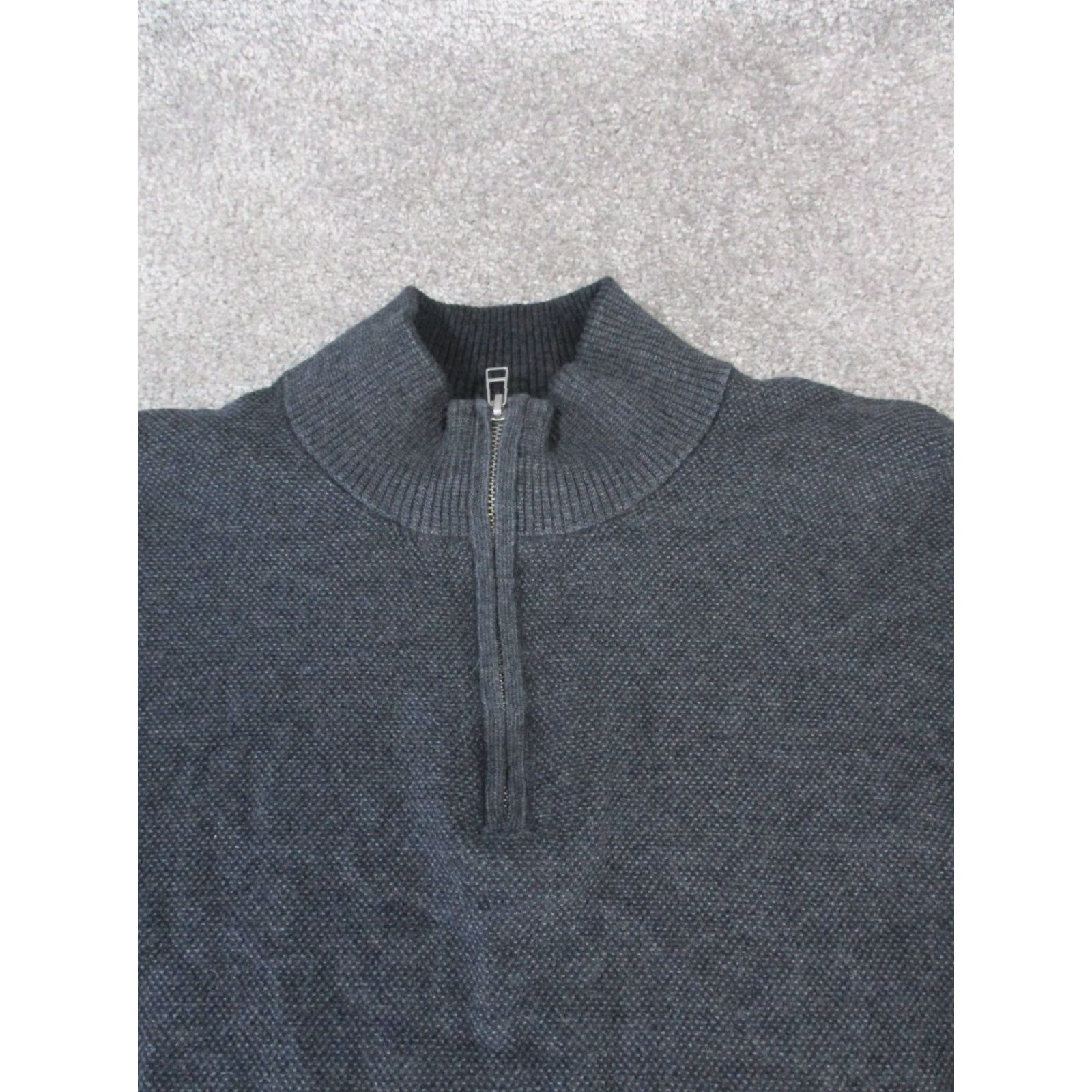 Bonobos VINTAGE Bonobos Sweater Pullover Men's XL Gray Cotton Fleece Quarter Zip Long Sleeve Golf Hiking Size US XL / EU 56 / 4 - 2 Thumbnail