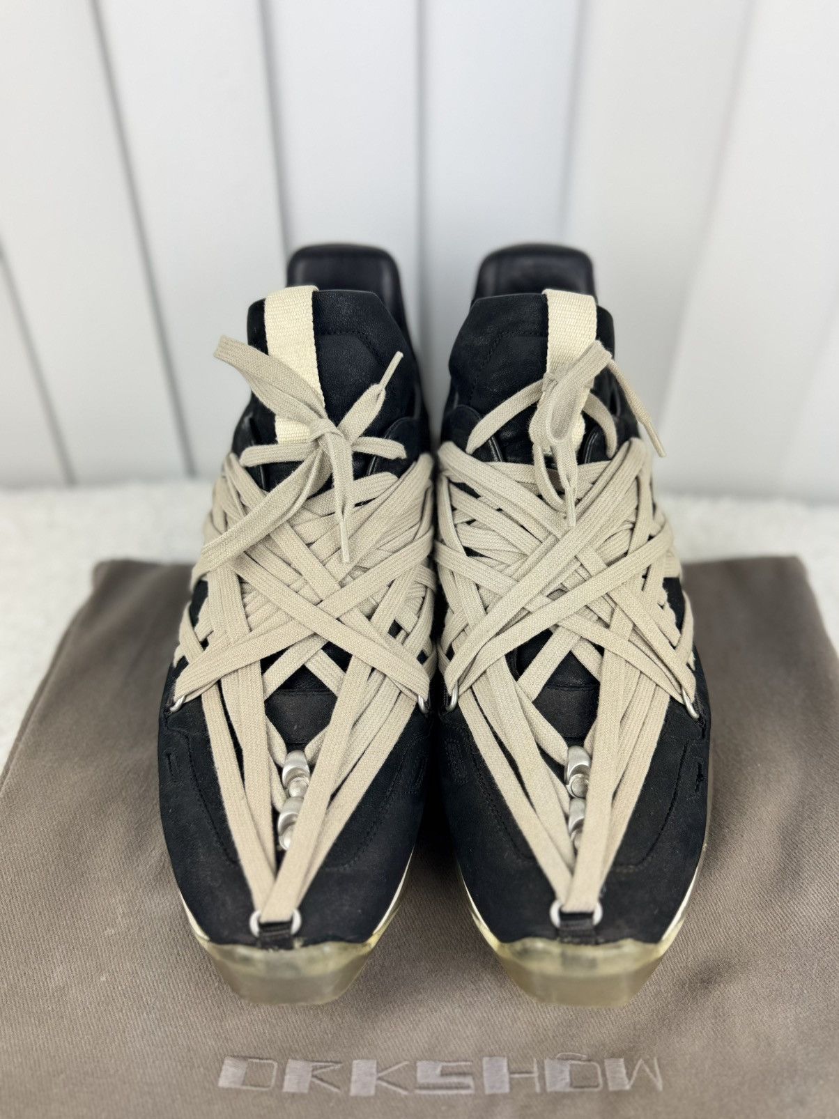 Rick Owens Rick Owens Megalace Runner – Black Size US 9 / EU 42 - 2 Thumbnail