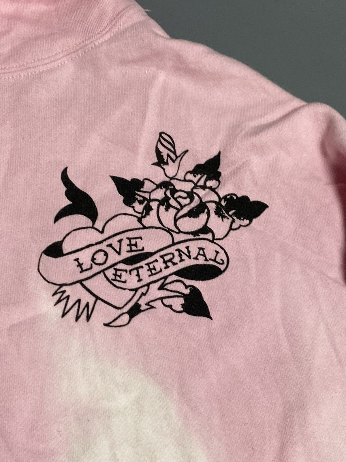 Christian Audigier Ed Hardy Love Hoodie Pink Graphic Women's L Bleach Damage Size L / US 10 / IT 46 - 4 Thumbnail