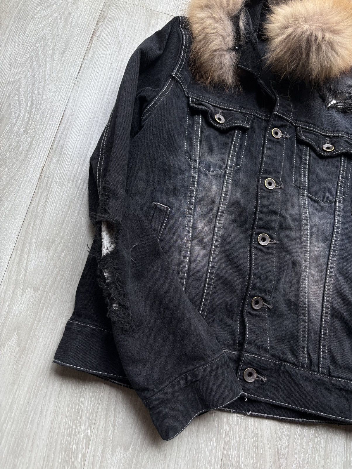 GOSTAR DE FUGA FUGA mudwash fur denim jacket Size US S / EU 44-46 / 1 - 6 Thumbnail