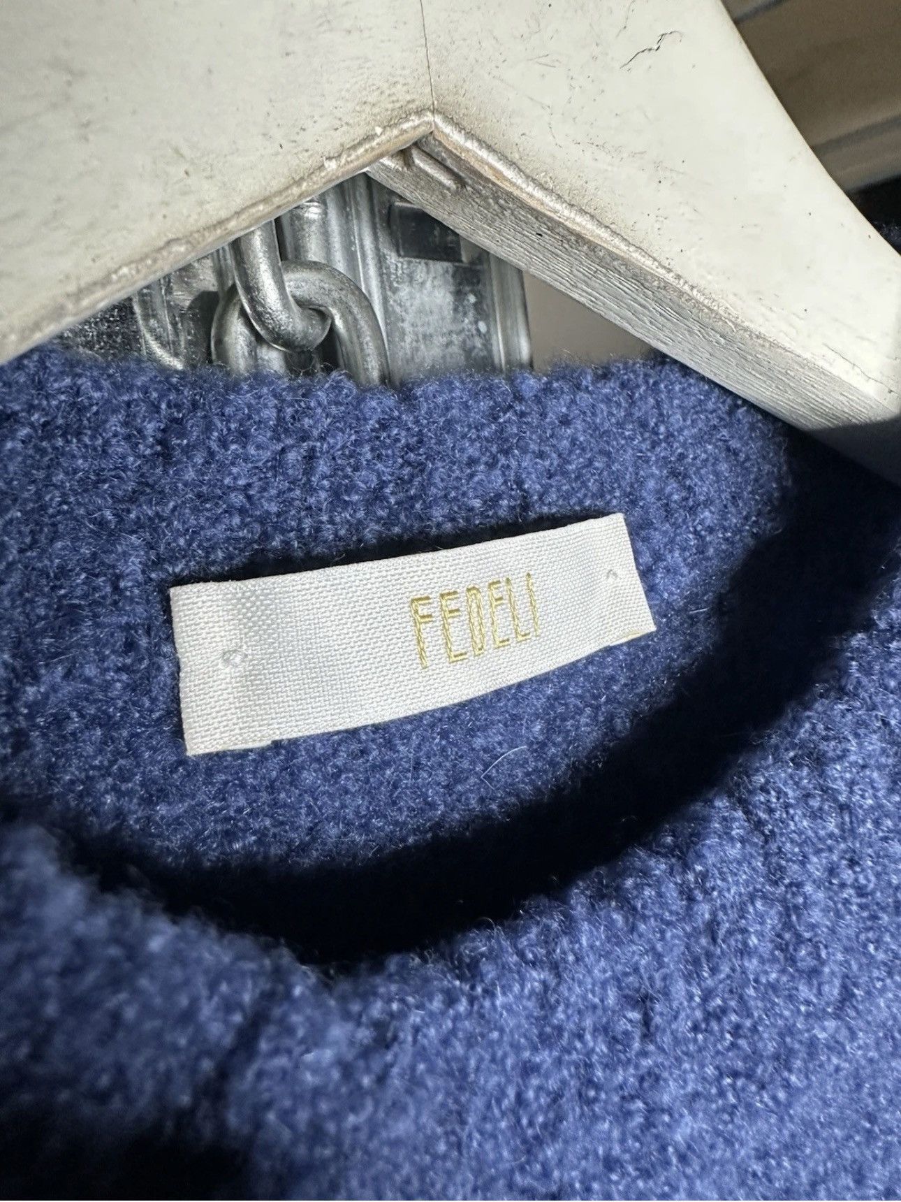 Fedeli Fedeli Italy Women's Blue Cashmere Sweater IT 42 Soft Knit Size M / US 6-8 / IT 42-44 - 4 Thumbnail