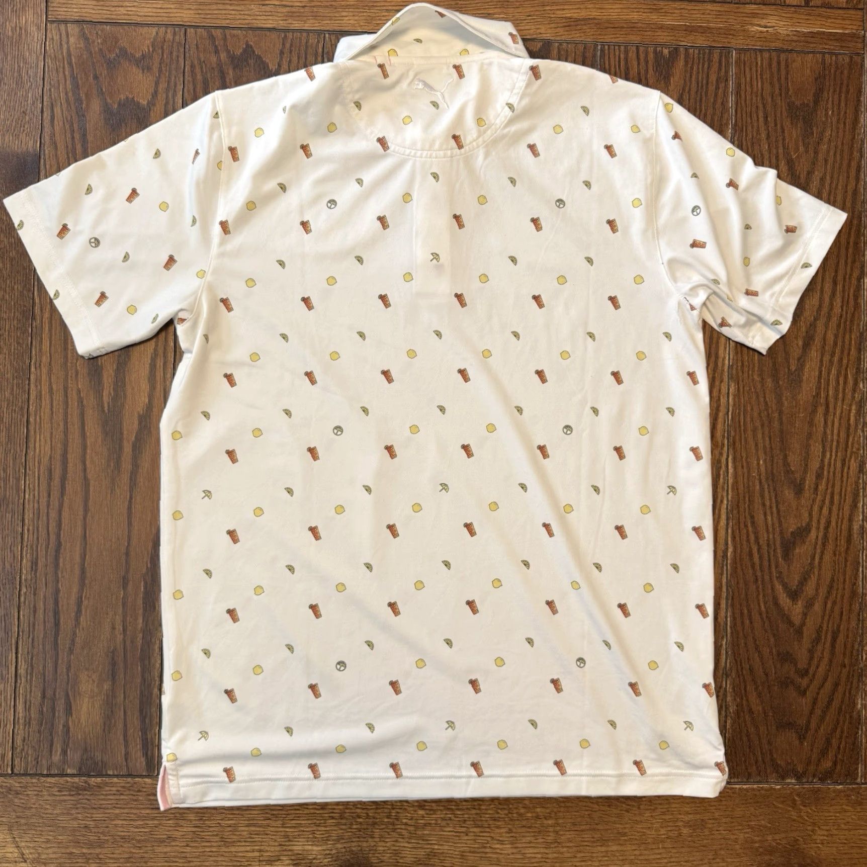 Puma PUMA Polo Golf Shirt Mens Medium Short Sleeve Arnold Palmer Ice Tea Lemon Drink White Size US M / EU 48-50 / 2 - 4 Thumbnail