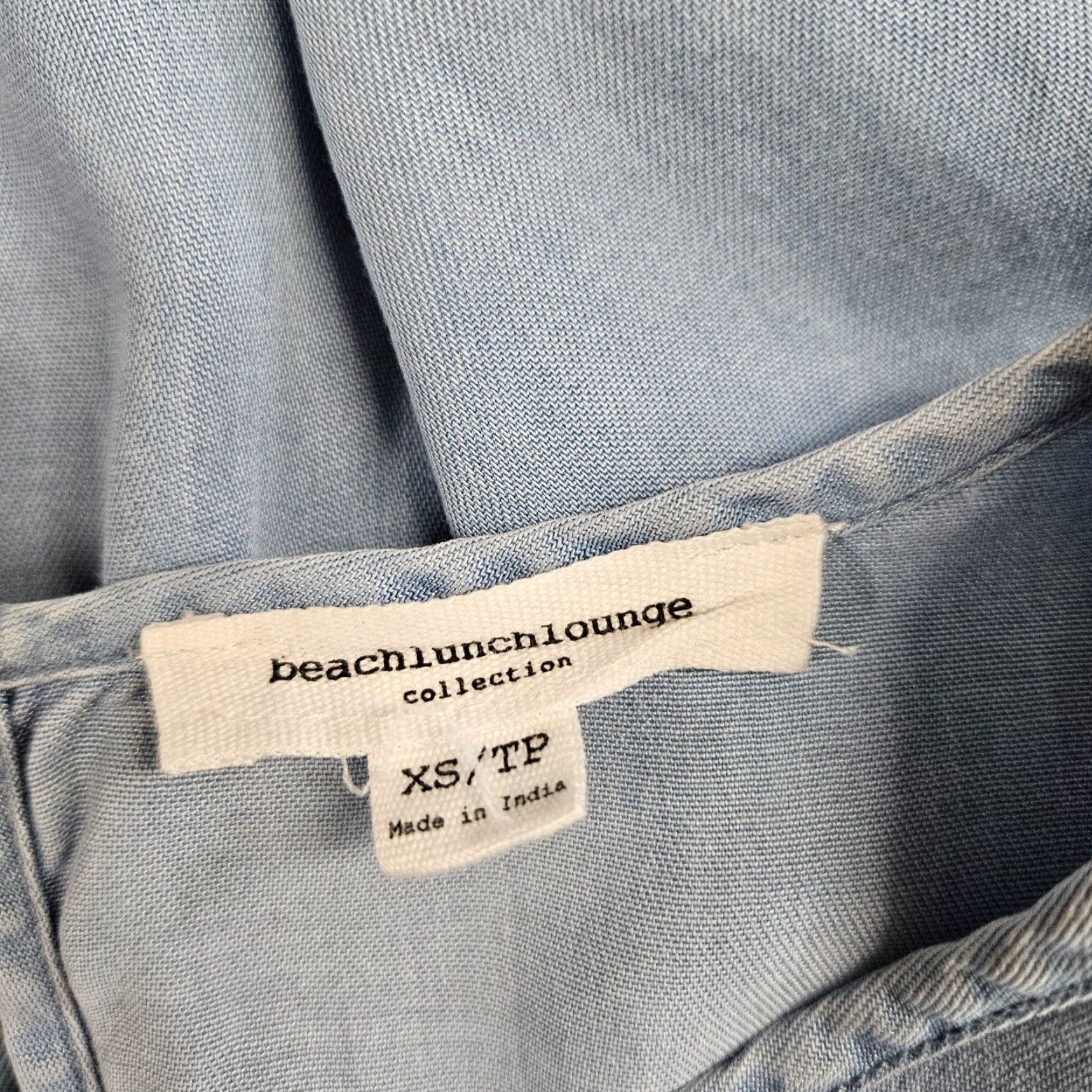 Vintage Beach Lunch Lounge Womens Blouse XS Chambray Solid Blue 3/4 Sleeve Shirt Womens XS Blue Holiday 3/4 Sleeve Size XS / US 0-2 / IT 36-38 - 5 Thumbnail