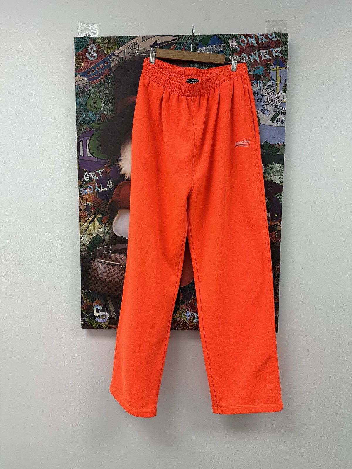 image of Balenciaga Campaign Uniform Sweatpants Size Large in Orange, Men's