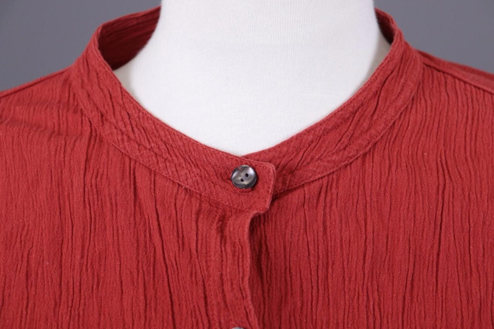 Designer Gudrun Sjoden Red Button Down Top Shirt Size XL Size XL / US 12-14 / IT 48-50 - 4 Thumbnail