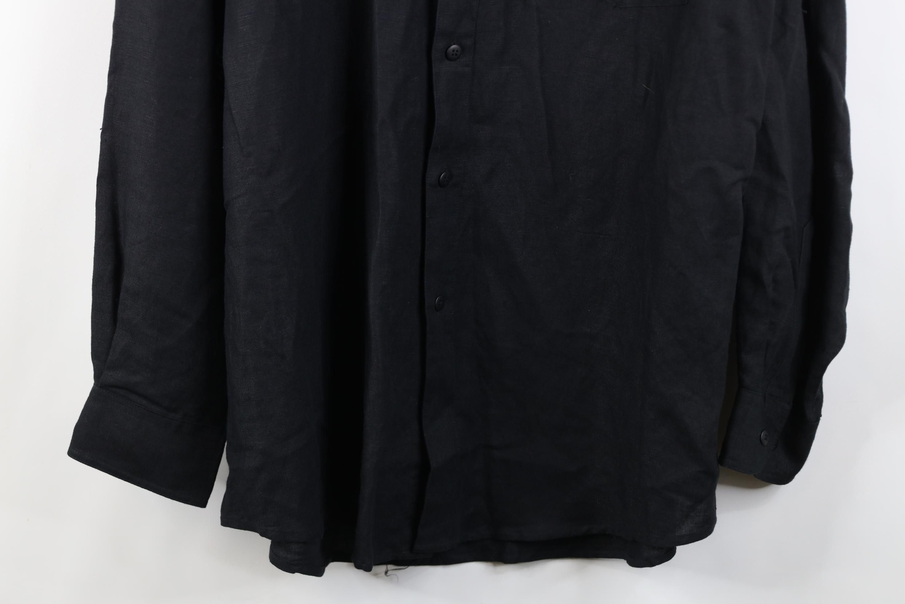 Vintage Vintage 90s Streetwear Gabardine Band Collar Button Shirt Size US L / EU 52-54 / 3 - 3 Thumbnail