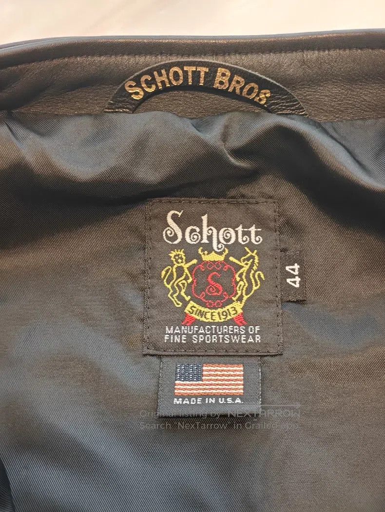 Schott Schott NYC stand-up collar cable-stayed motorcycle cowhide Size US XXL / EU 58 / 5 - 5 Thumbnail
