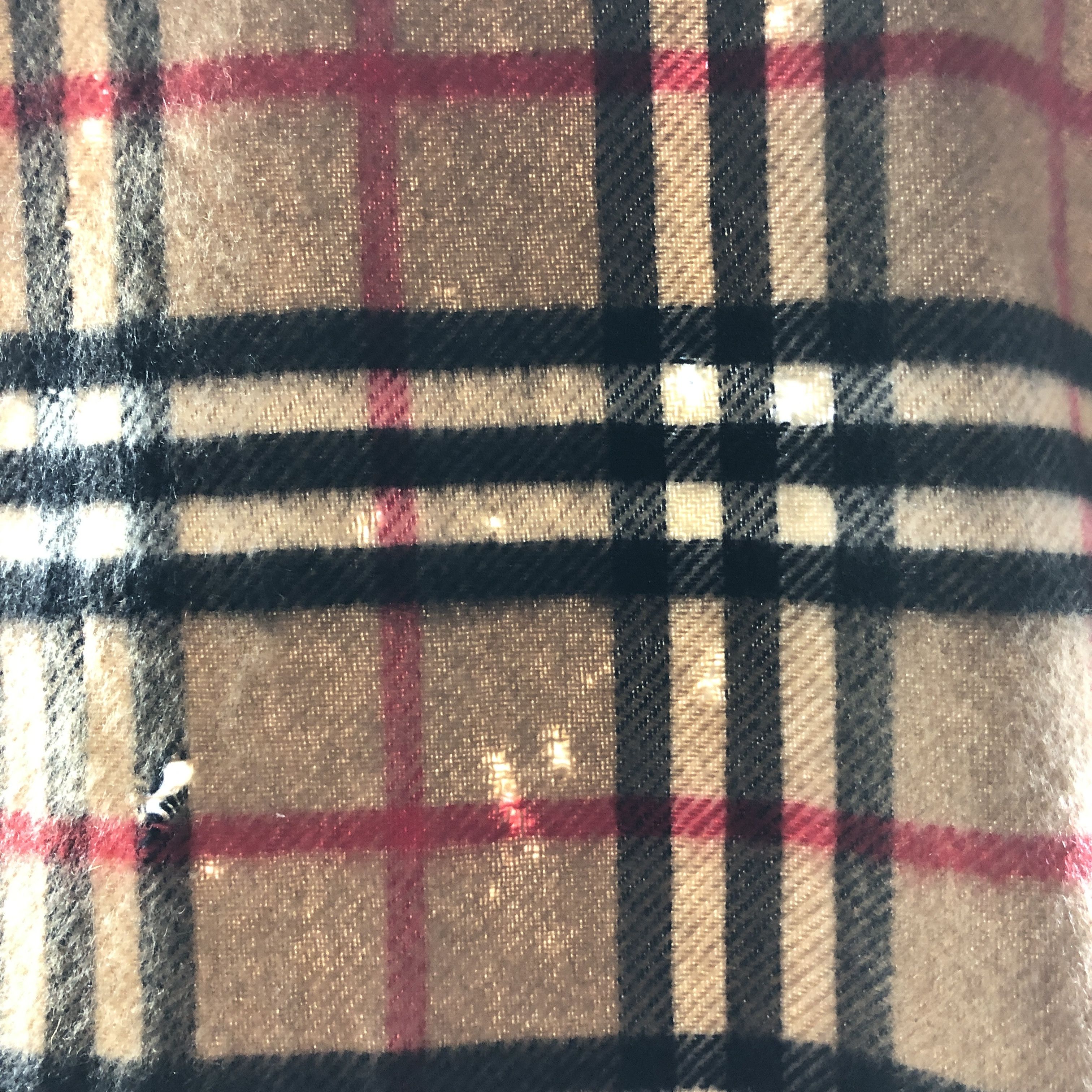 Burberry Burberrys Nova Check Tan Wool Scarf Muffler V2696 Size ONE SIZE - 8 Thumbnail