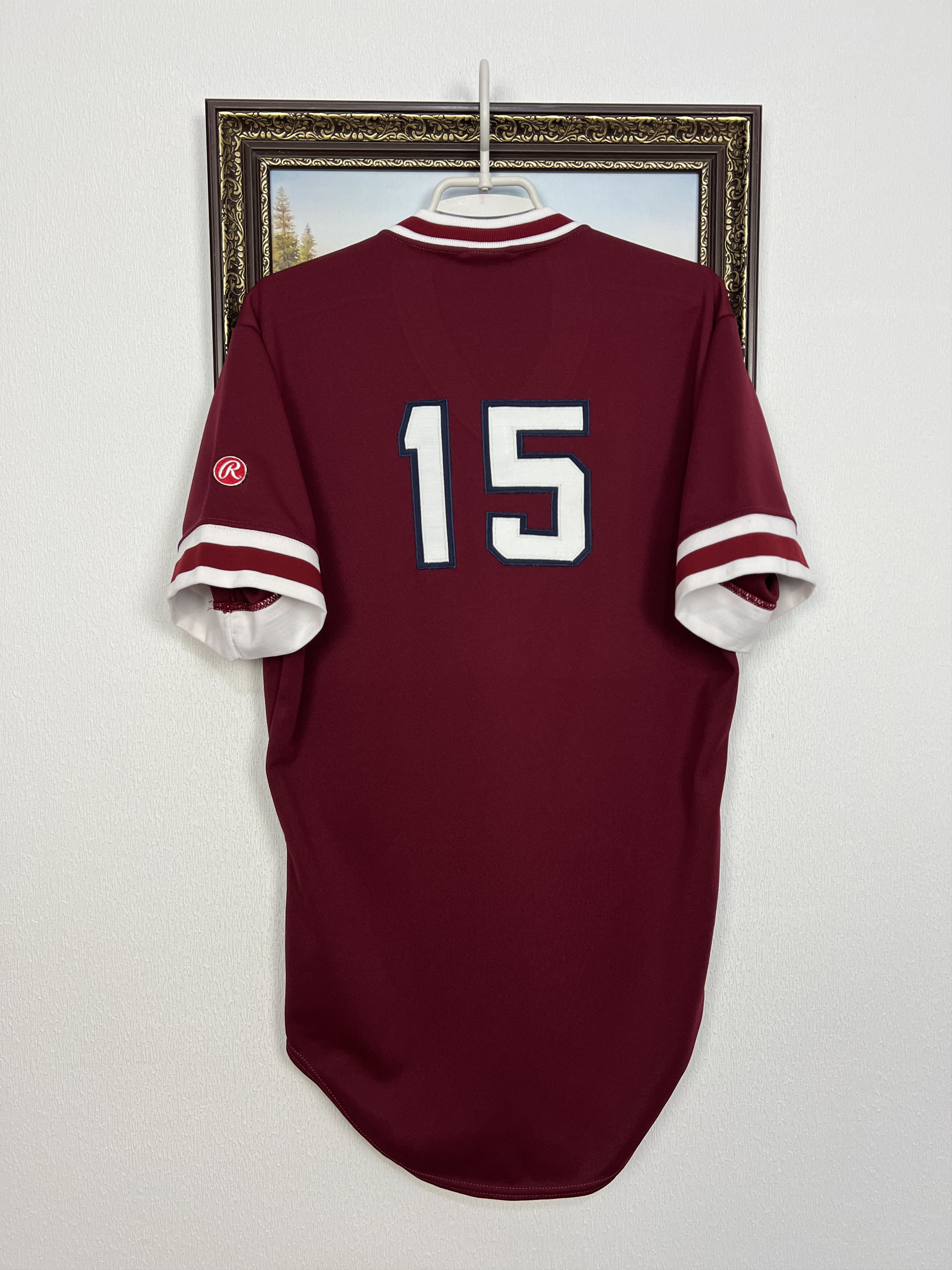 Vintage Vintage Rawlings Baseball USA Made #15 Jersey Trikot Shirt Size US L / EU 52-54 / 3 - 7 Thumbnail