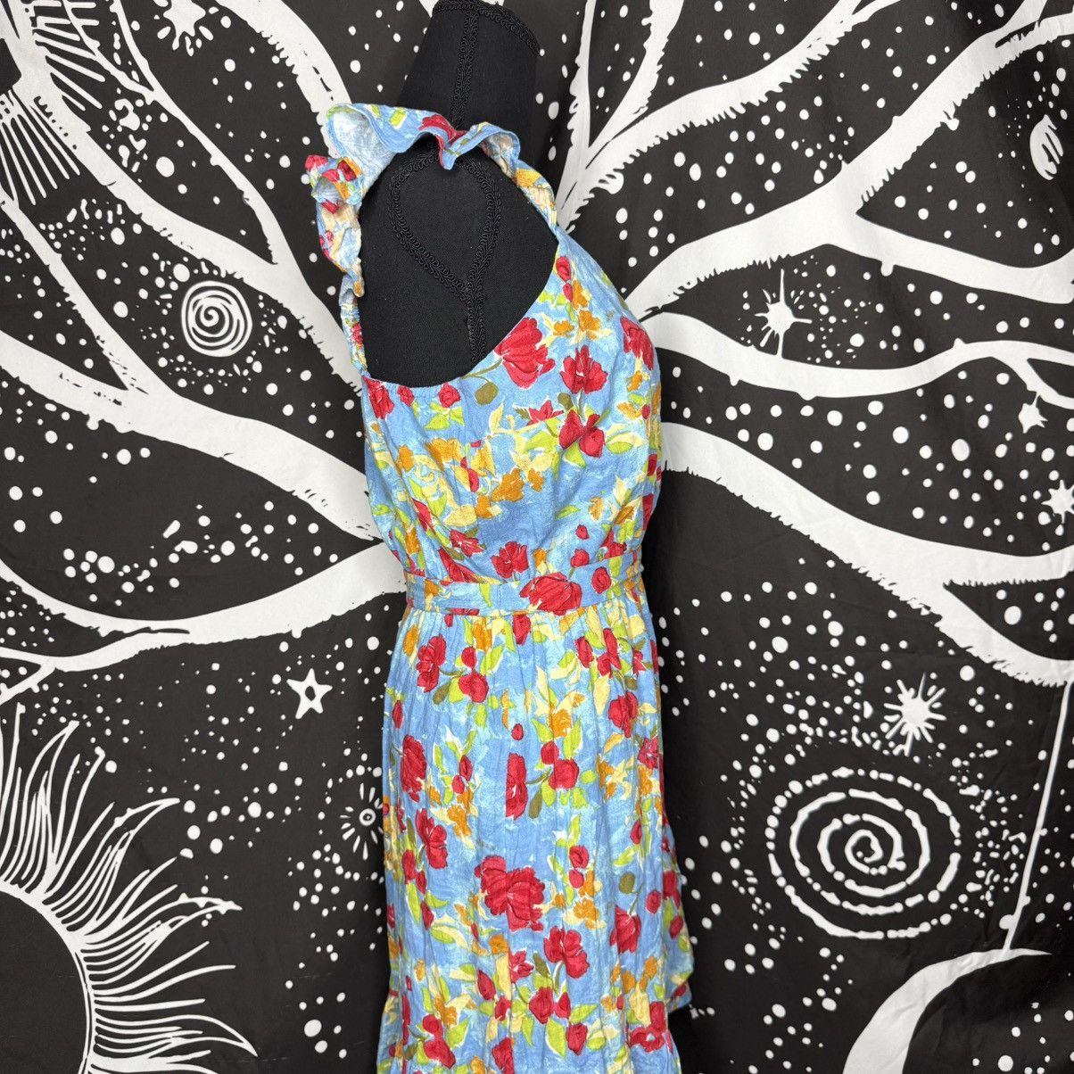 Lauren Ralph Lauren LC Lauren Conrad Sky Blue Floral Wrap Midi Dress Size M / US 6-8 / IT 42-44 - 2 Thumbnail
