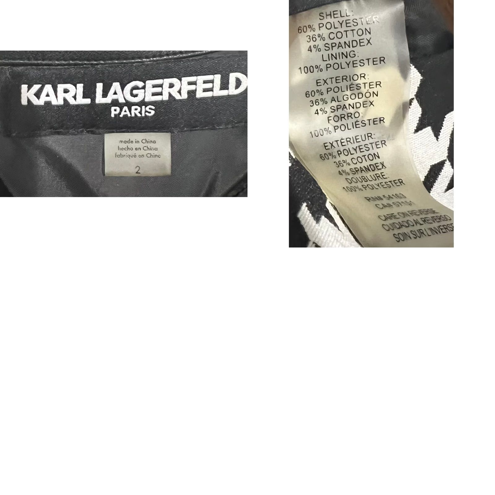 Karl Lagerfeld Karl Lagerfeld Dress Black & White Houndstooth Sheath Sleeveless Women’s Size 2 Size XS / US 0-2 / IT 36-38 - 8 Thumbnail