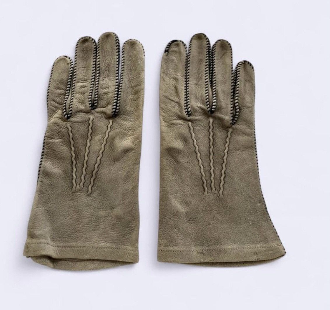 Other Vintage 1960s Ladies Beige Leather Gloves Size L Size ONE SIZE - 1 Thumbnail