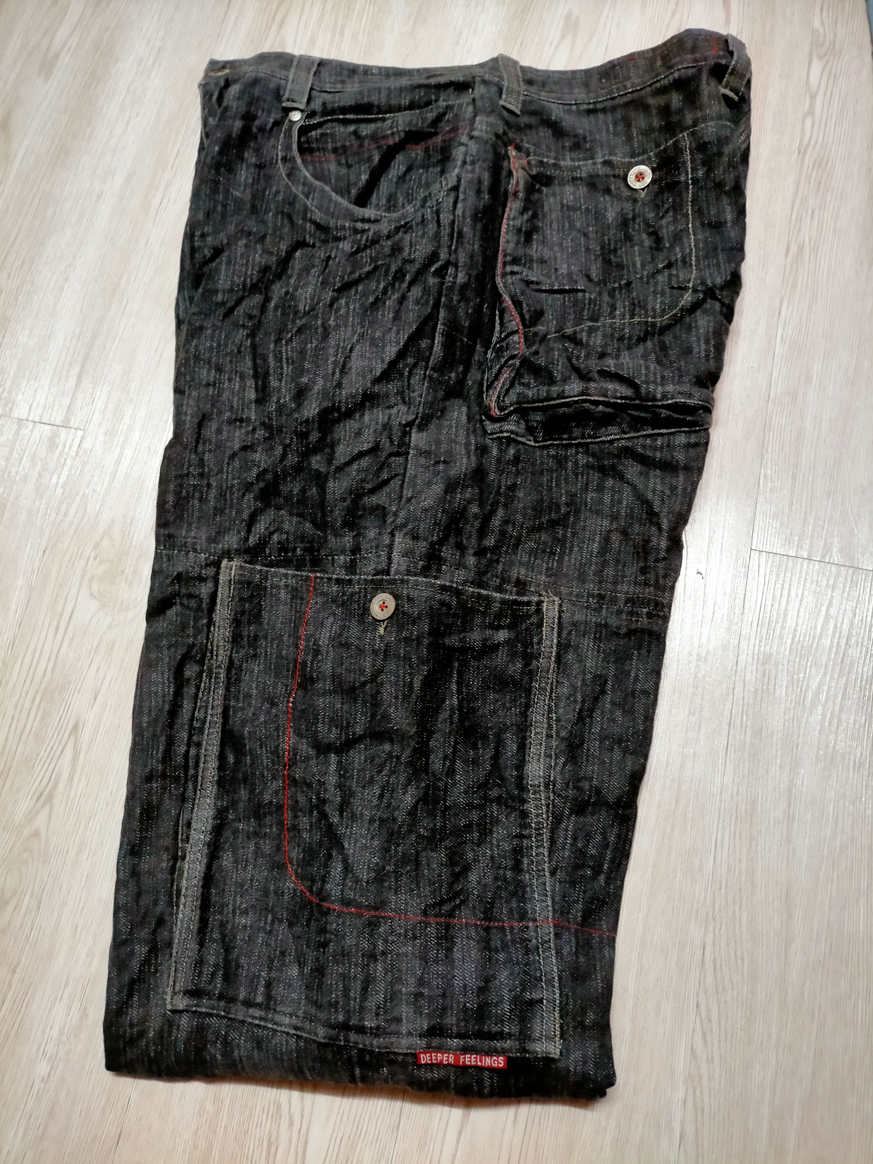 Vintage 1989 Baggy Soul Usa Embroidered Cargo Black Jeans