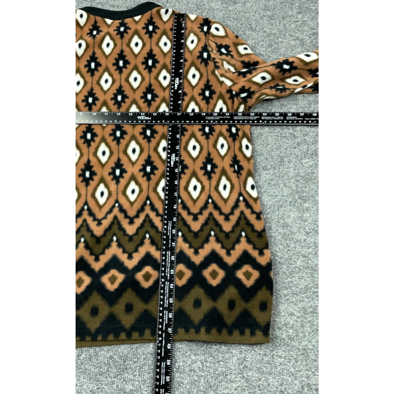 Bob Mackie Bob Mackie Brown Aztec Tribal Motif 1/2 Zip Fleece Pullover Women's Large Size L / US 10 / IT 46 - 7 Thumbnail