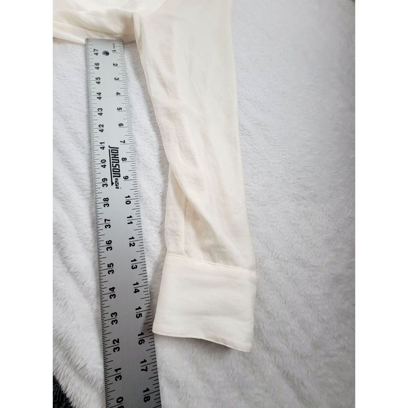 Vintage Chico'S Blouse Womens 1 Cream Wrap Style Long Sleeve Size Lightweight Size XS / US 0-2 / IT 36-38 - 7 Thumbnail