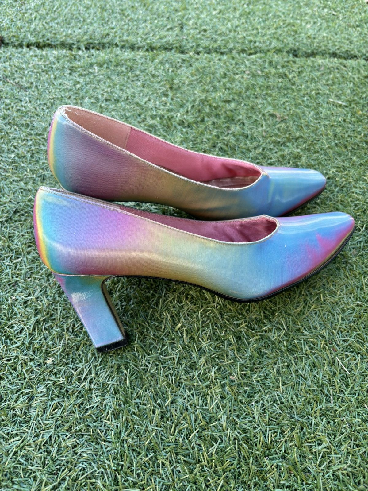 Other 80s Iridescent Rainbow 3.5” Stiletto Heels Size US 6 / IT 36 - 1 Thumbnail